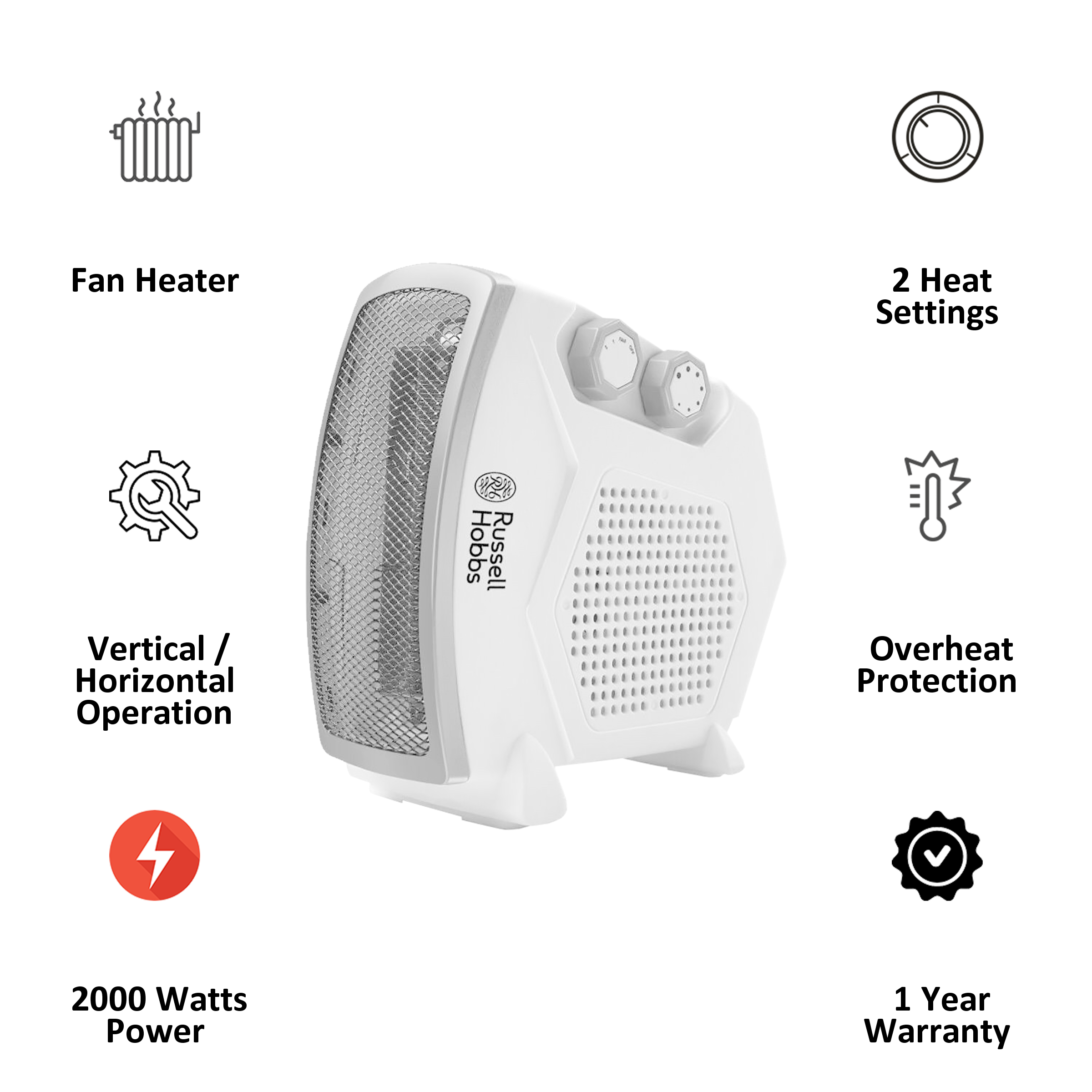 Buy Russell Hobbs 800 Watts Carbon Room Heater (RSH800, Grey) Online - Croma