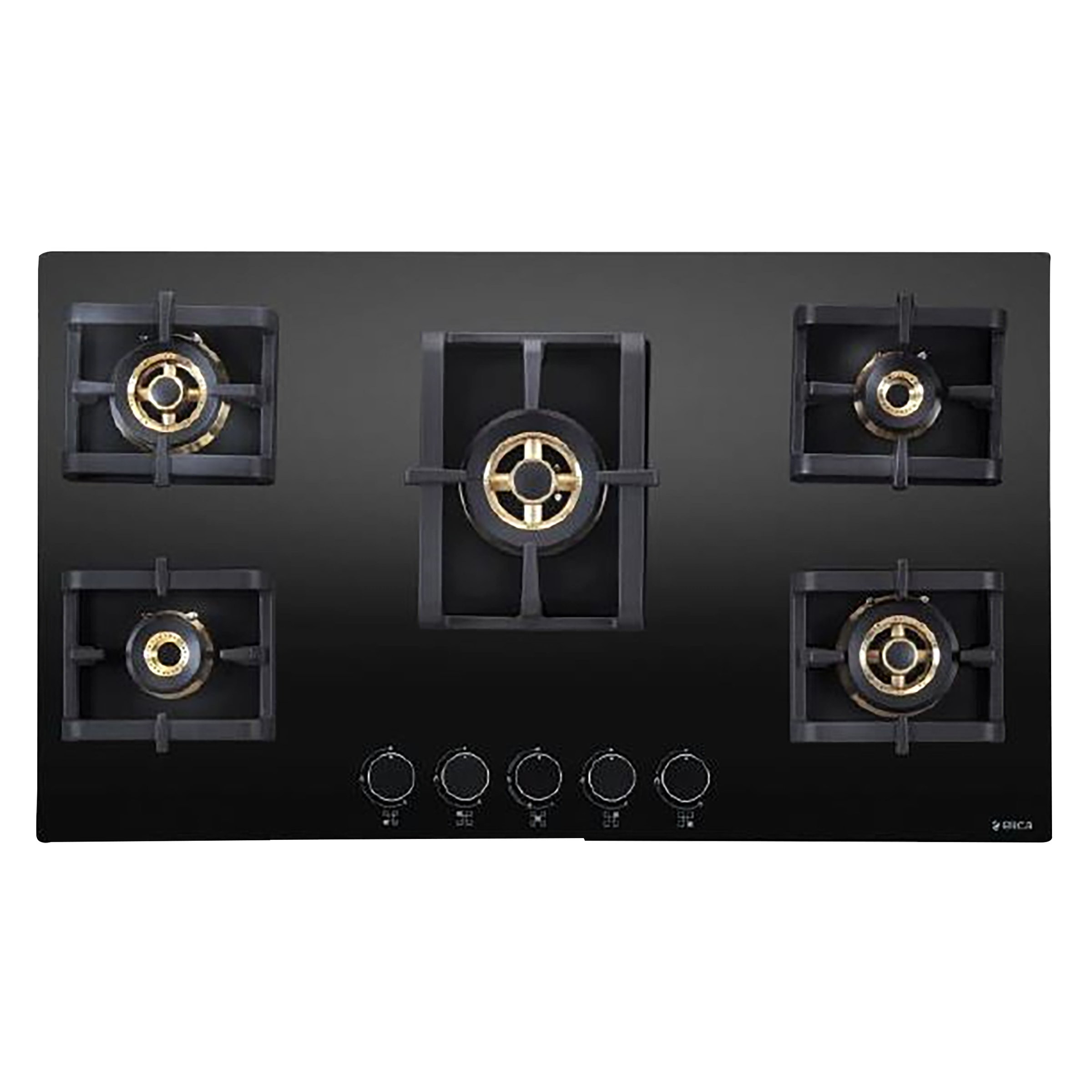 Elica Pro FB 5 Burner Glass Built-in Gas Hob (Electric Auto Ignition, 3137, Black)_1