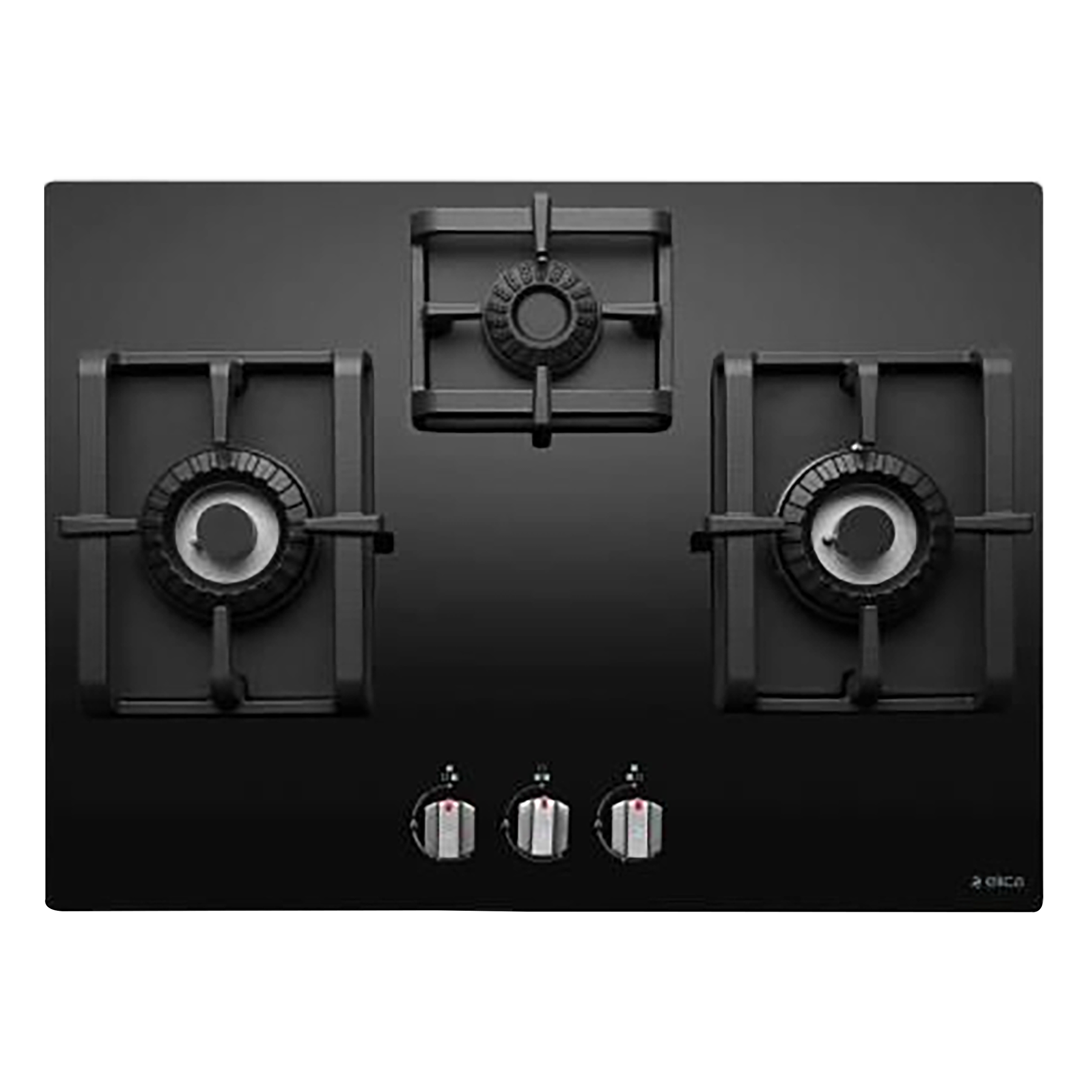 Elica Pro MFC 3 Burner Glass Built-in Gas Hob (Electric Auto Ignition, 2680, Black)_1