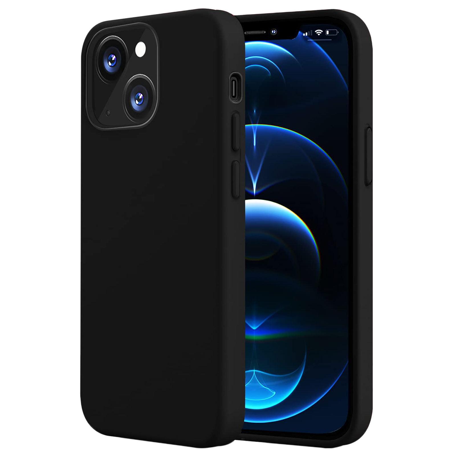 

Gripp Rubon Silicone Back Case For iPhone 13 (Drop Resistant, GR-IP13-RUBBLK, Black), No color