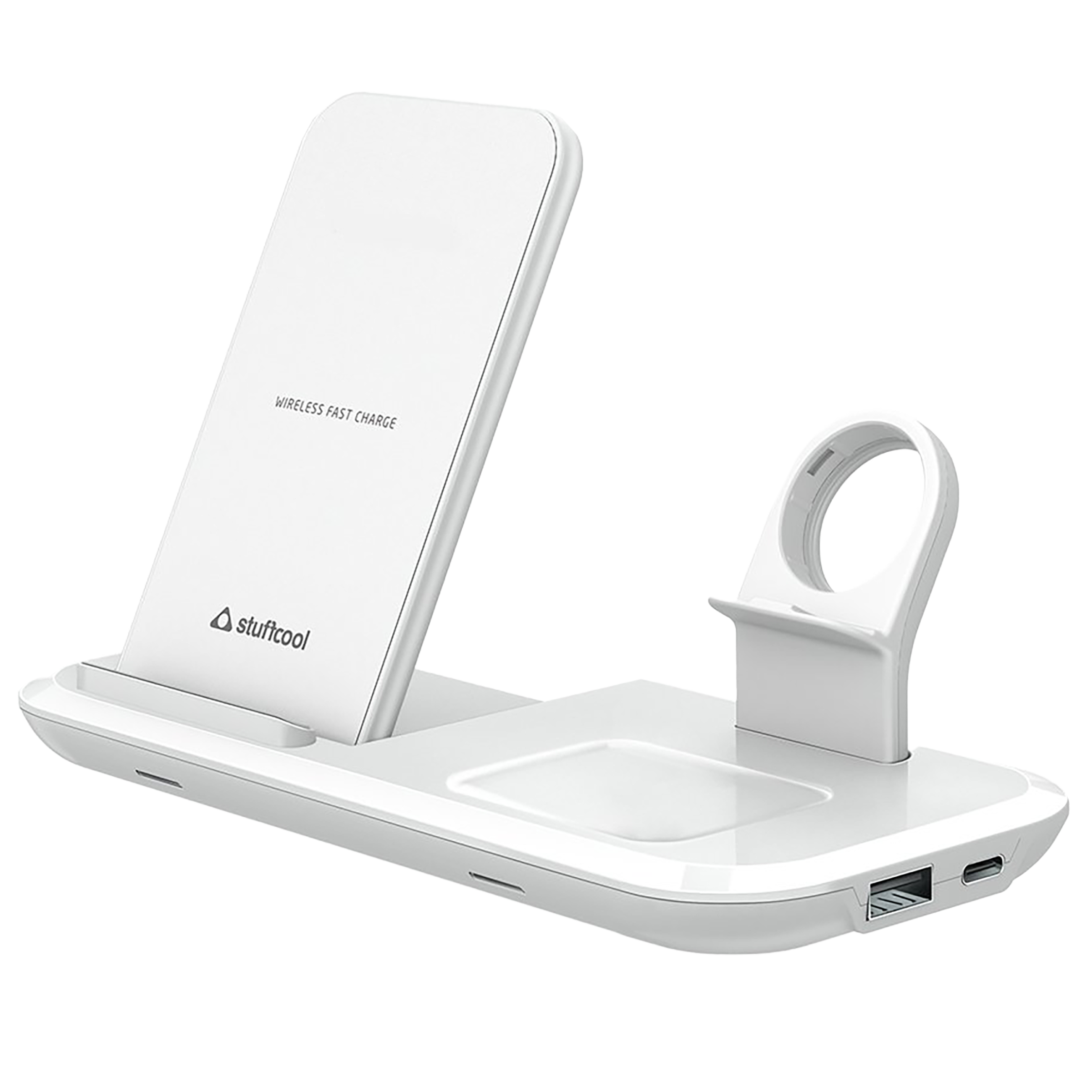 

Stuffcool 15 Watts 3-In-1 Wireless Charger (Qi Compatible, WC810-WHT, White), No color