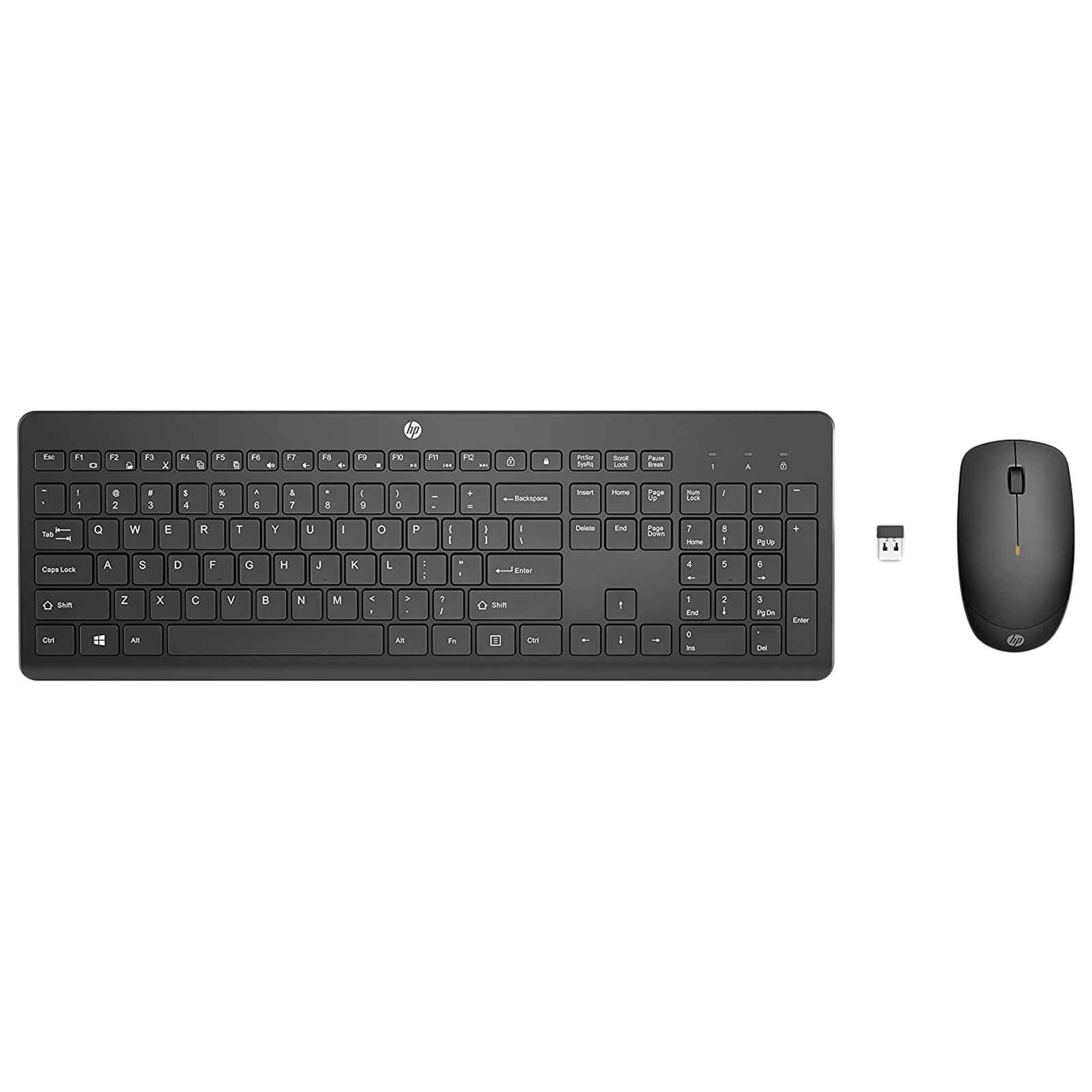 

HP 230 Wireless Optical Keyboard & Mouse Combo (12 Function Keys, 18H24AA, Black), No color