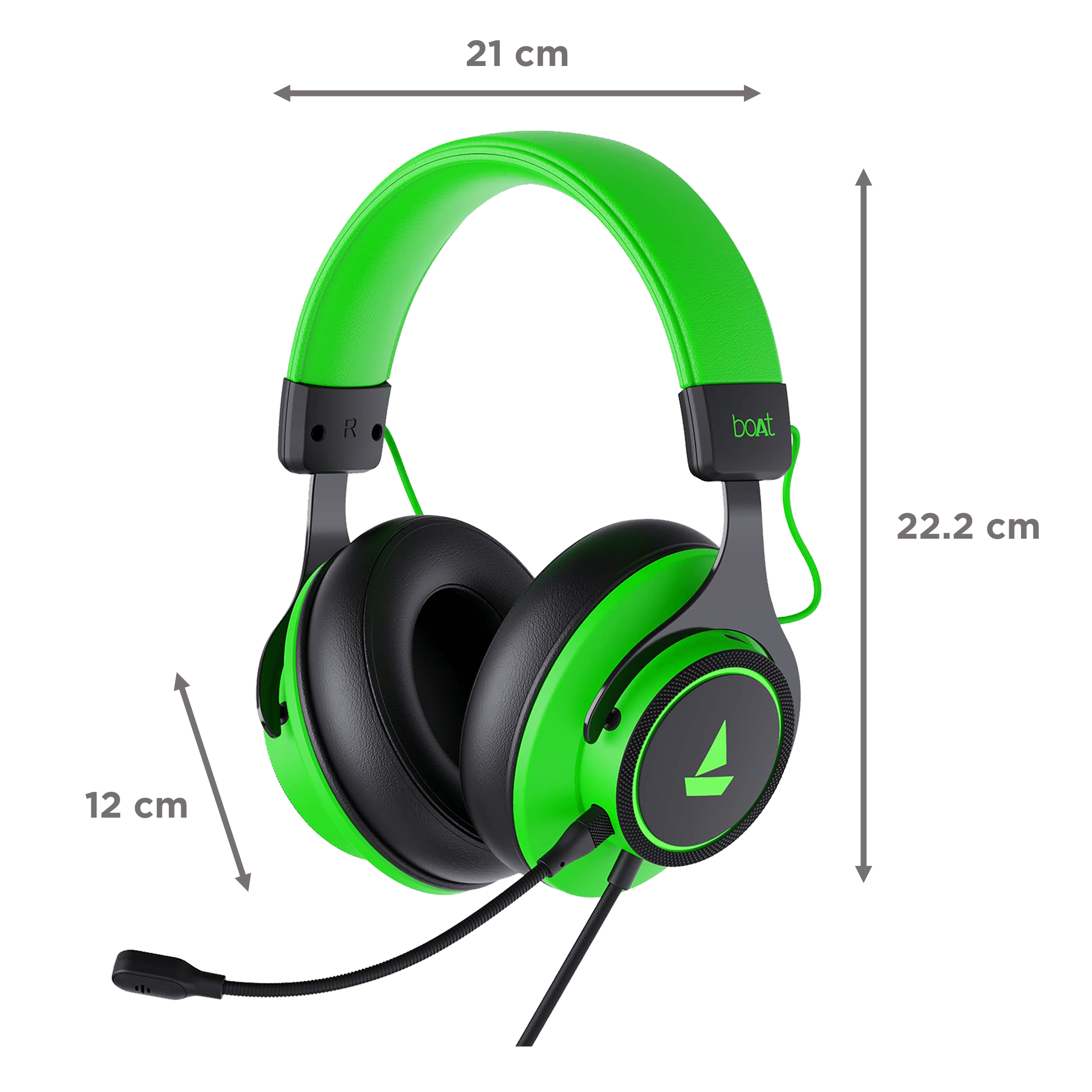 boAt Immortal IM-1000D Over-Ear Wired Gaming Headphone with Mic (Detachable Mic, Viper Green)_2