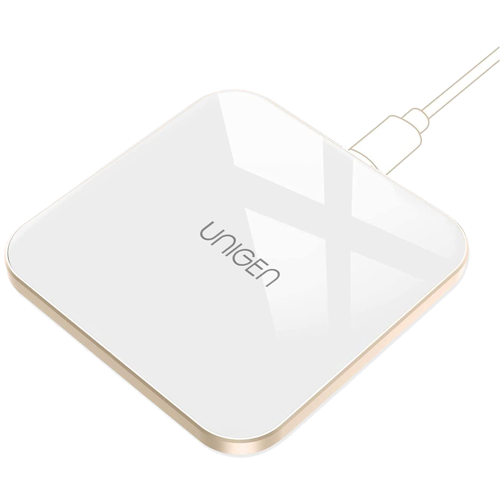 

Unigen Unipad 150 15 Watts 1-Port USB (Type-C) Wireless Charger Pad (Explosion Proof Glass Shell, UP150WT, White), No color