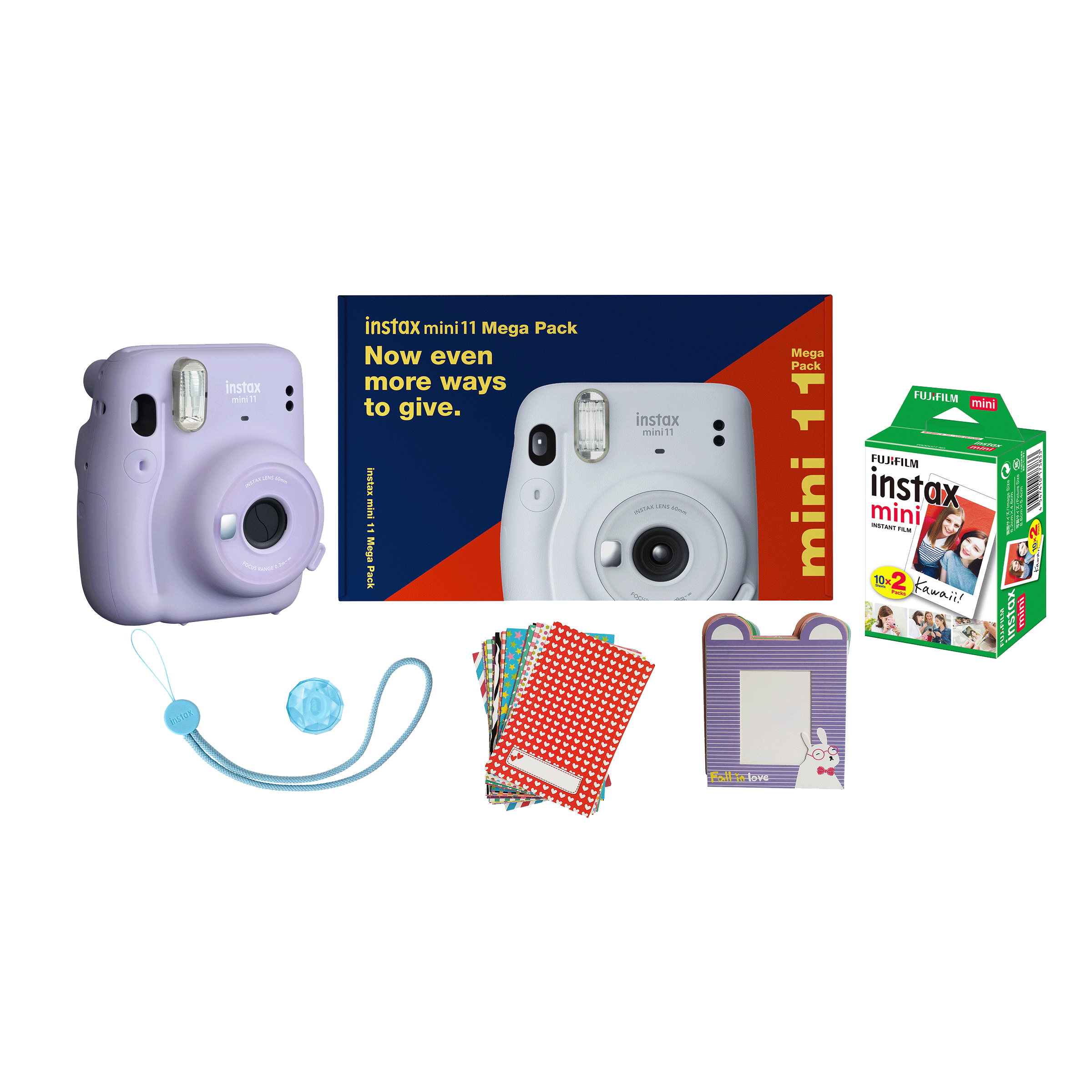 Fujifilm Instax Mini 11 Mega Pack Instant Camera Kit (Real Image View Finder, IC0118, Lilac Purple)_1