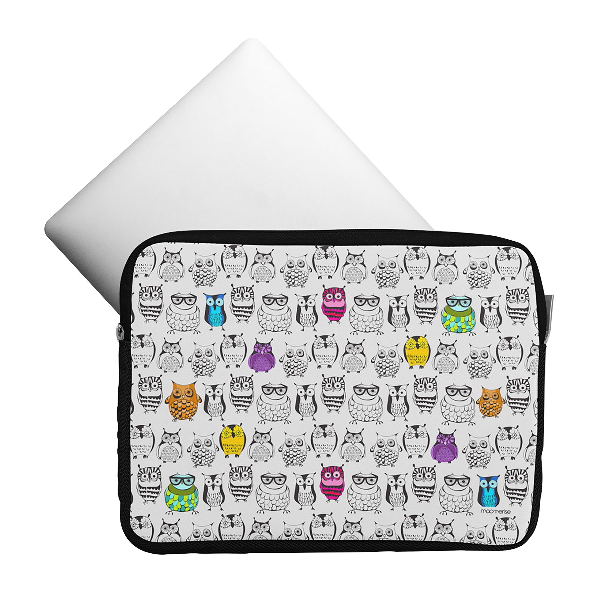 

Macmerise Owl Art Neoprene Sleeve for 15 Inch Laptop (Sleek And Lightweight, L15SLEVMI1466, Multicolor), No color