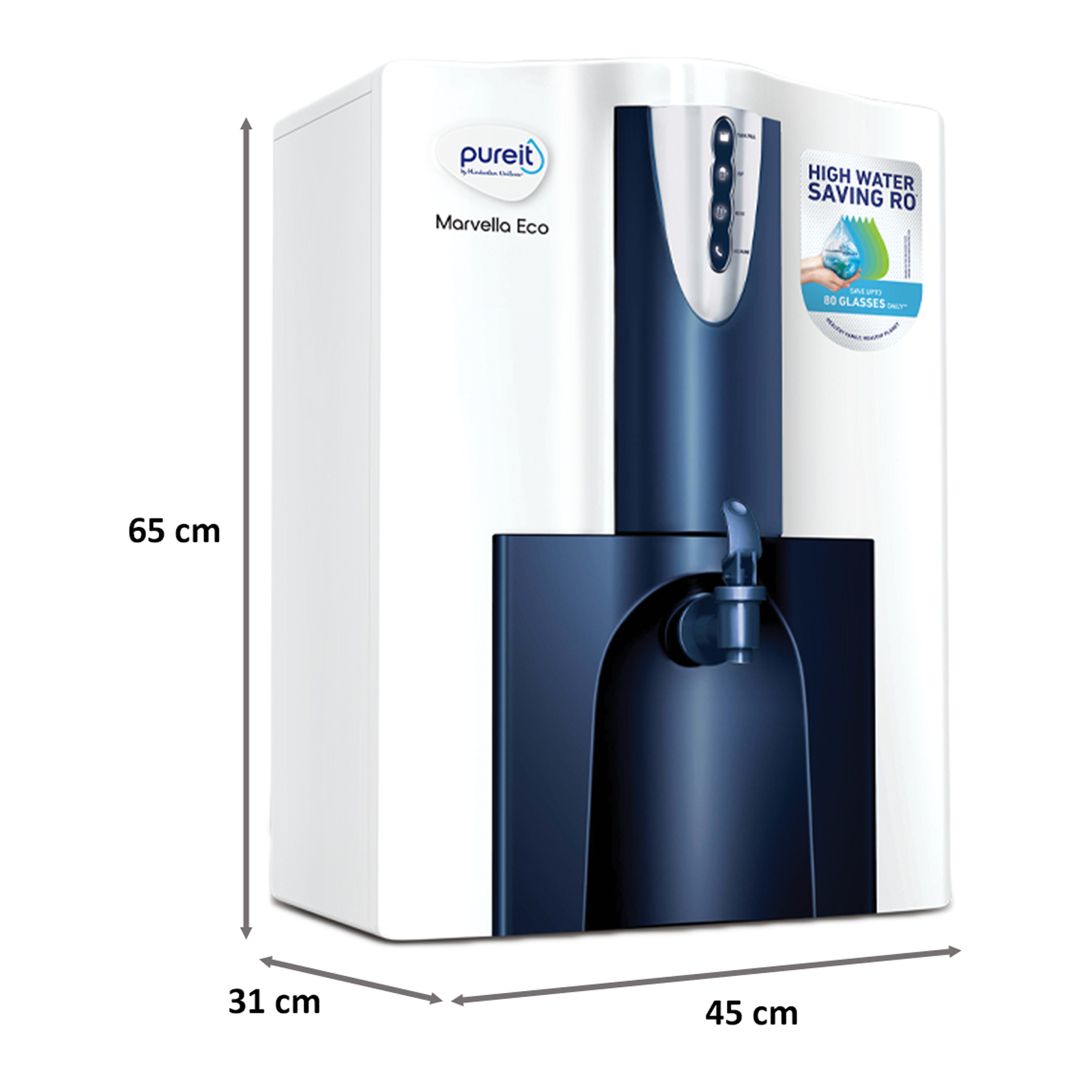Pureit Marvella Eco RO+UV Electrical Water Purifier (7 Stage Purification, WPNT500, White and Blue)_2