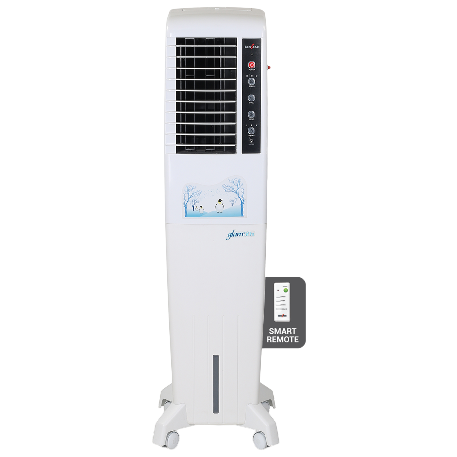 Kenstar Glam RE 50 Litres Tower Air Cooler (Smart Remote, KCLGLMWH050BRH-ELM, White)