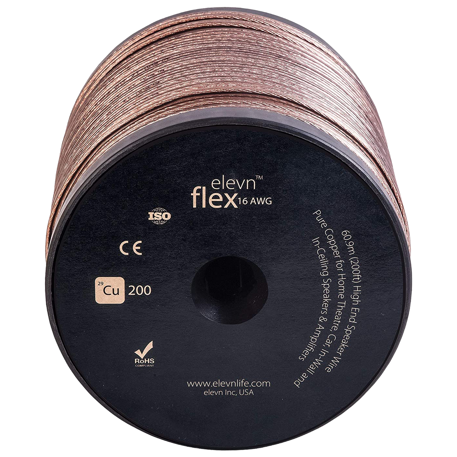 Elevn Copper 60.96 Meter Composite Audio Left and Right to Composite Audio Left and Right Digital Audio Connector (Audiophile Sound, CU_200, Gold)_1