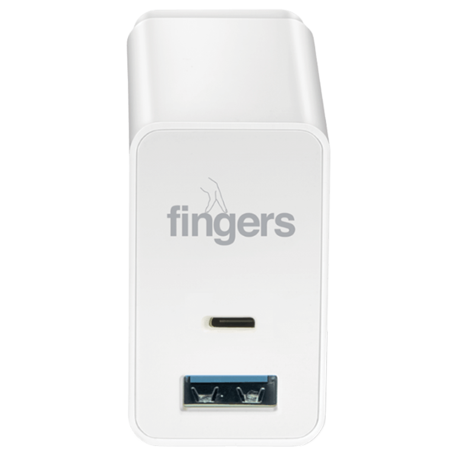 FINGERS 3 Amps 2-Port USB Type-C and USB 2.0 Type-A Wall Charging Adapter with Cable (Fast Charging Capability, PA-FAST-C, Piano White)_1