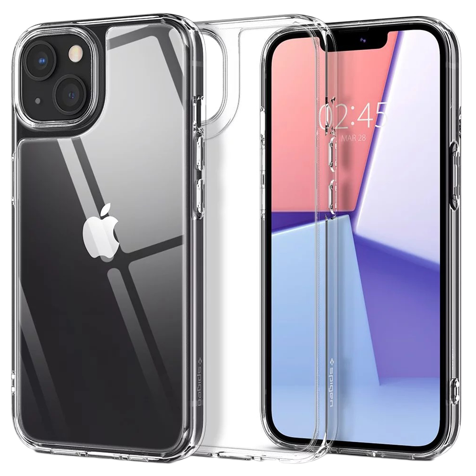 

Spigen Quartz Hybrid Glass and TPU Back Case For iPhone 13 mini (9H Hardness, ACS03325, Transparent), No color