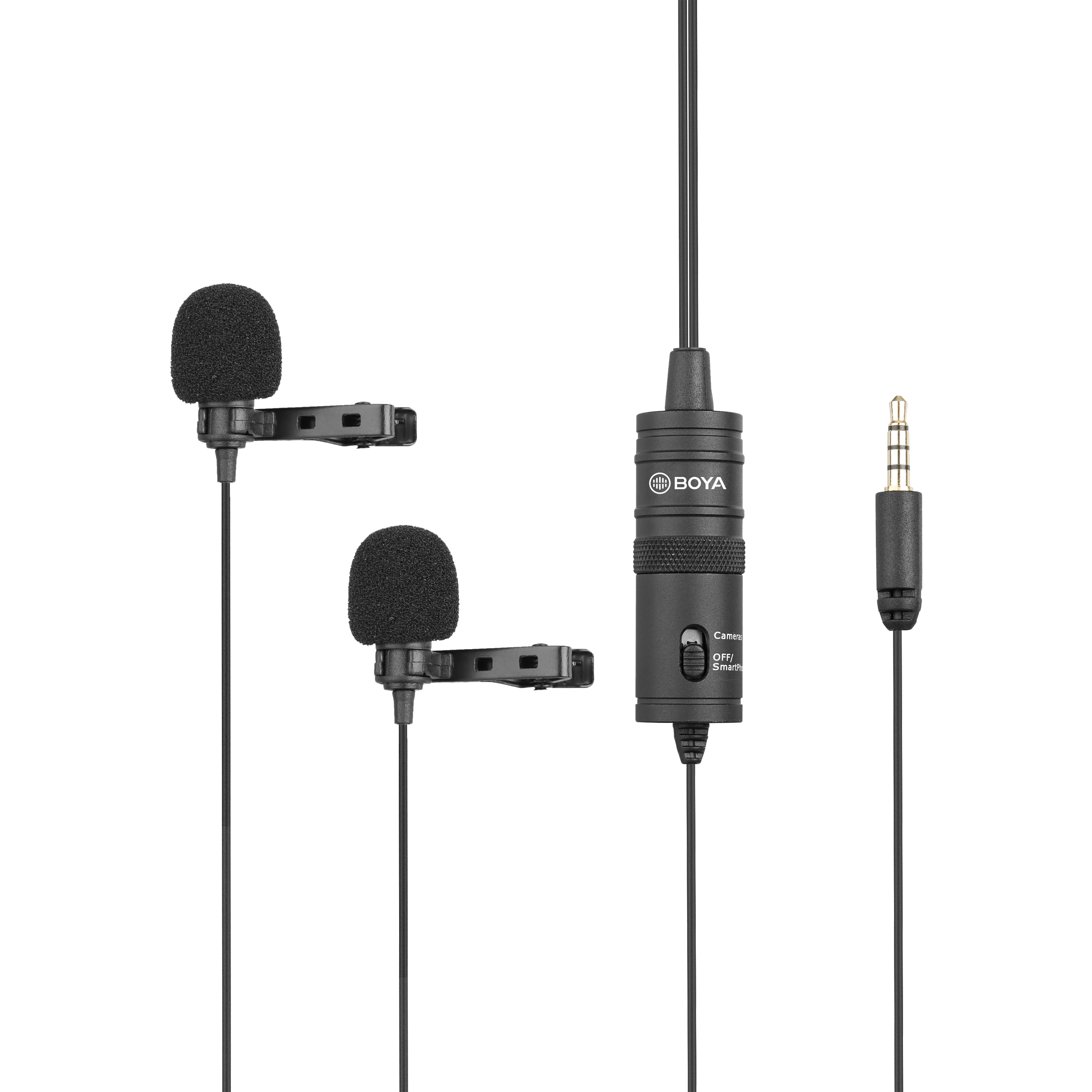 Boya Dual-Mic Lavalier Microphone (BY-M1DM, Black)