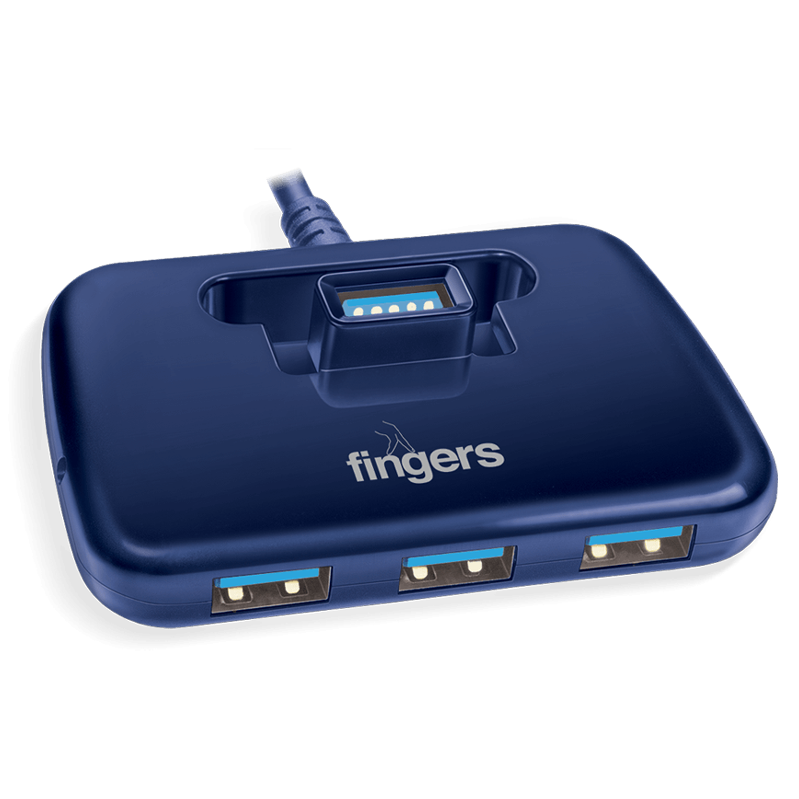 

fingers Fast T3.0 4-Port USB Hub (Quick Plug and Play, Fast T3.0, Royal Blue)
