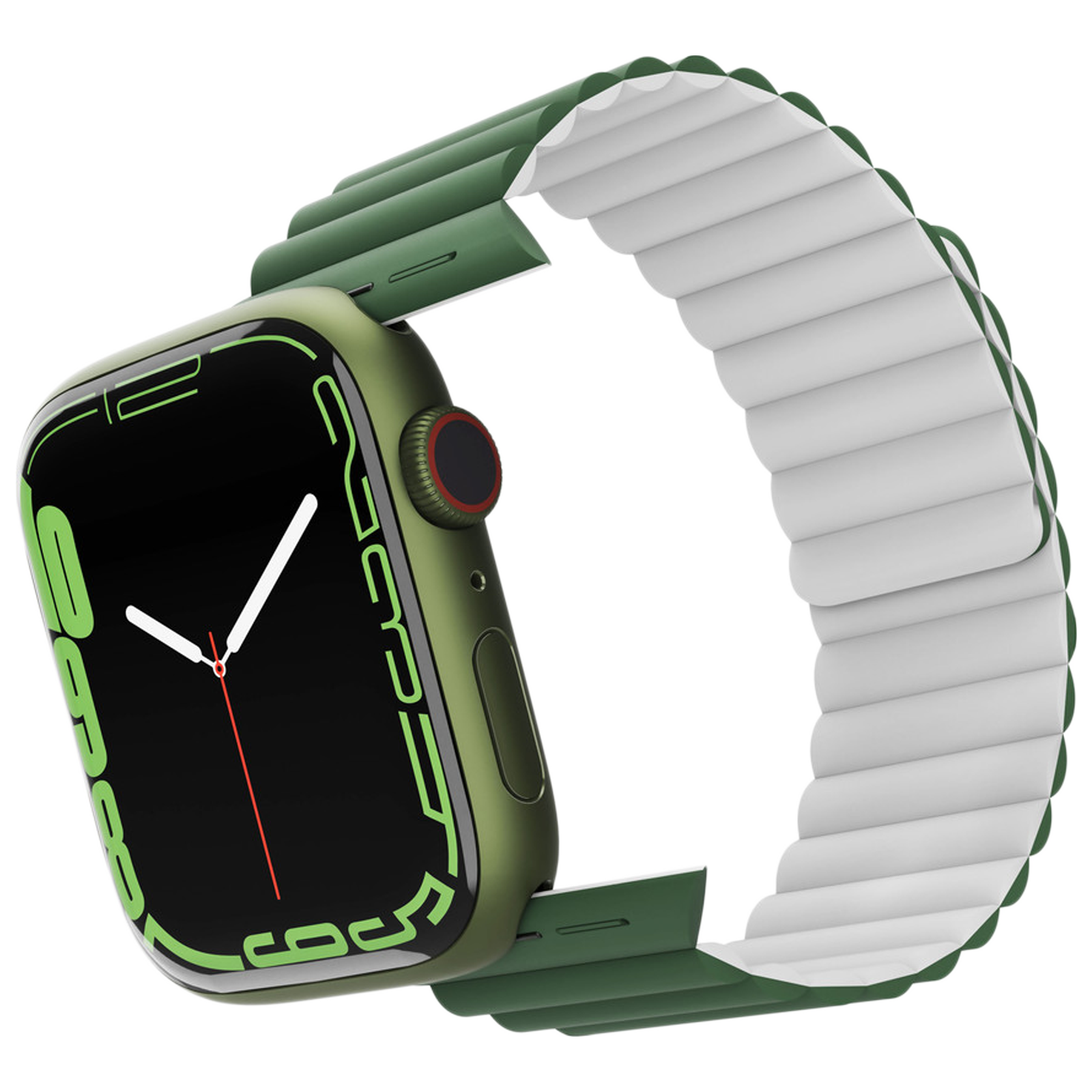 

Vaku Luxos Sil Strap For Apple Watch 45mm (VAKU-STRK45MM-MGGR, Green), No color