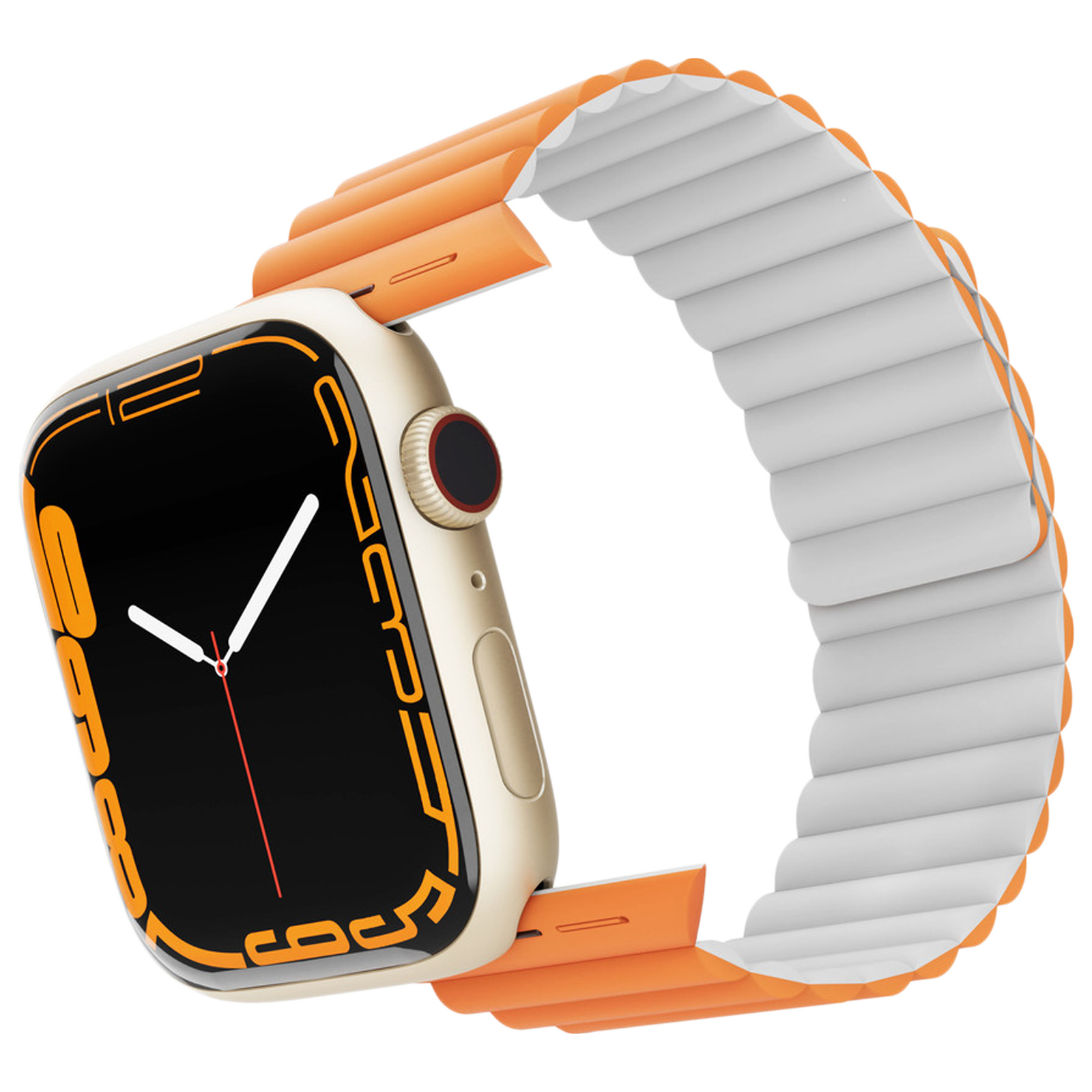 

Vaku Luxos Sil Strap For Apple Watch 45mm (VAKU-STRK45MM-MGOR, Orange), No color