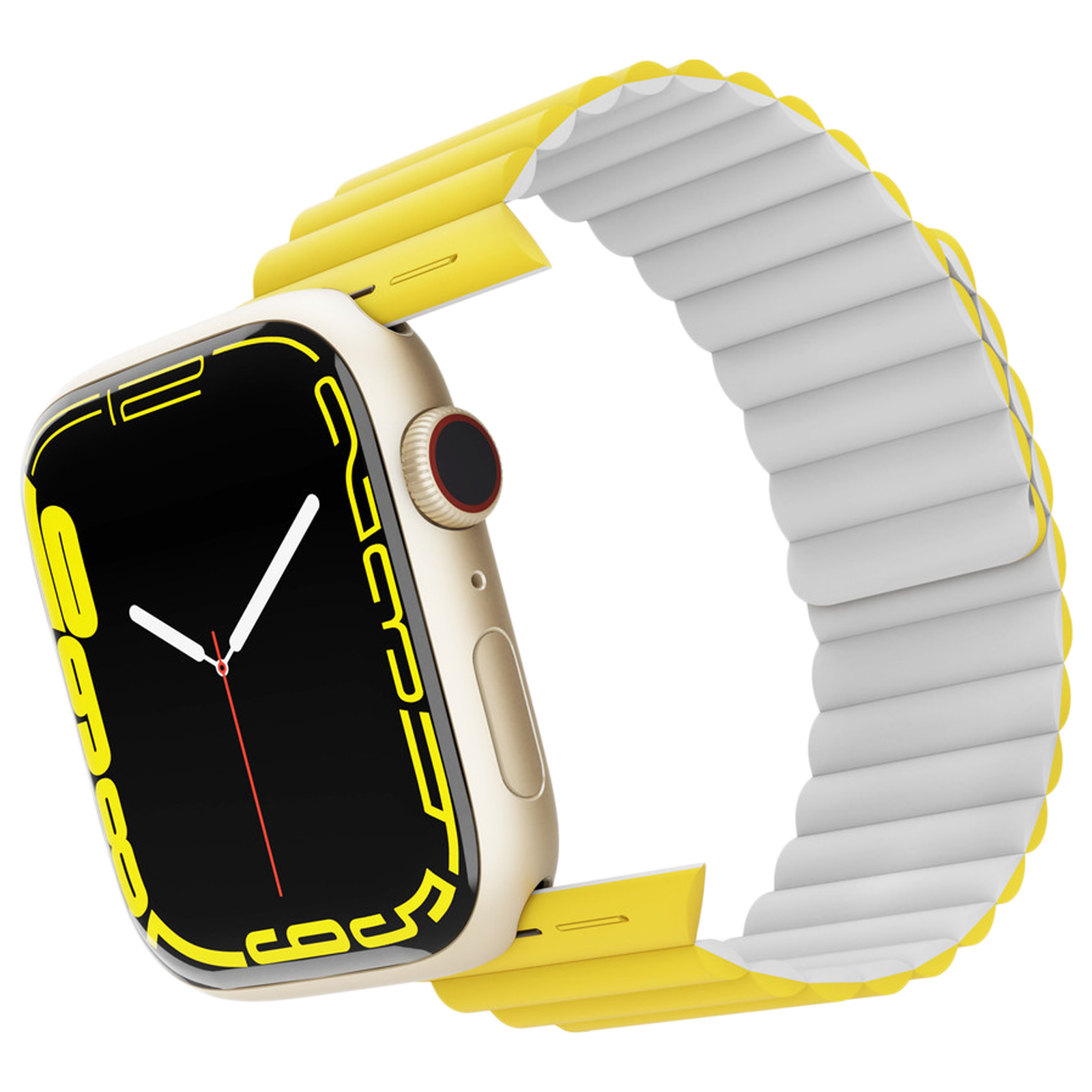 

Vaku Luxos Sil Strap For Apple Watch 45mm (VAKU-STRK45MM-MGYL, Yellow), No color