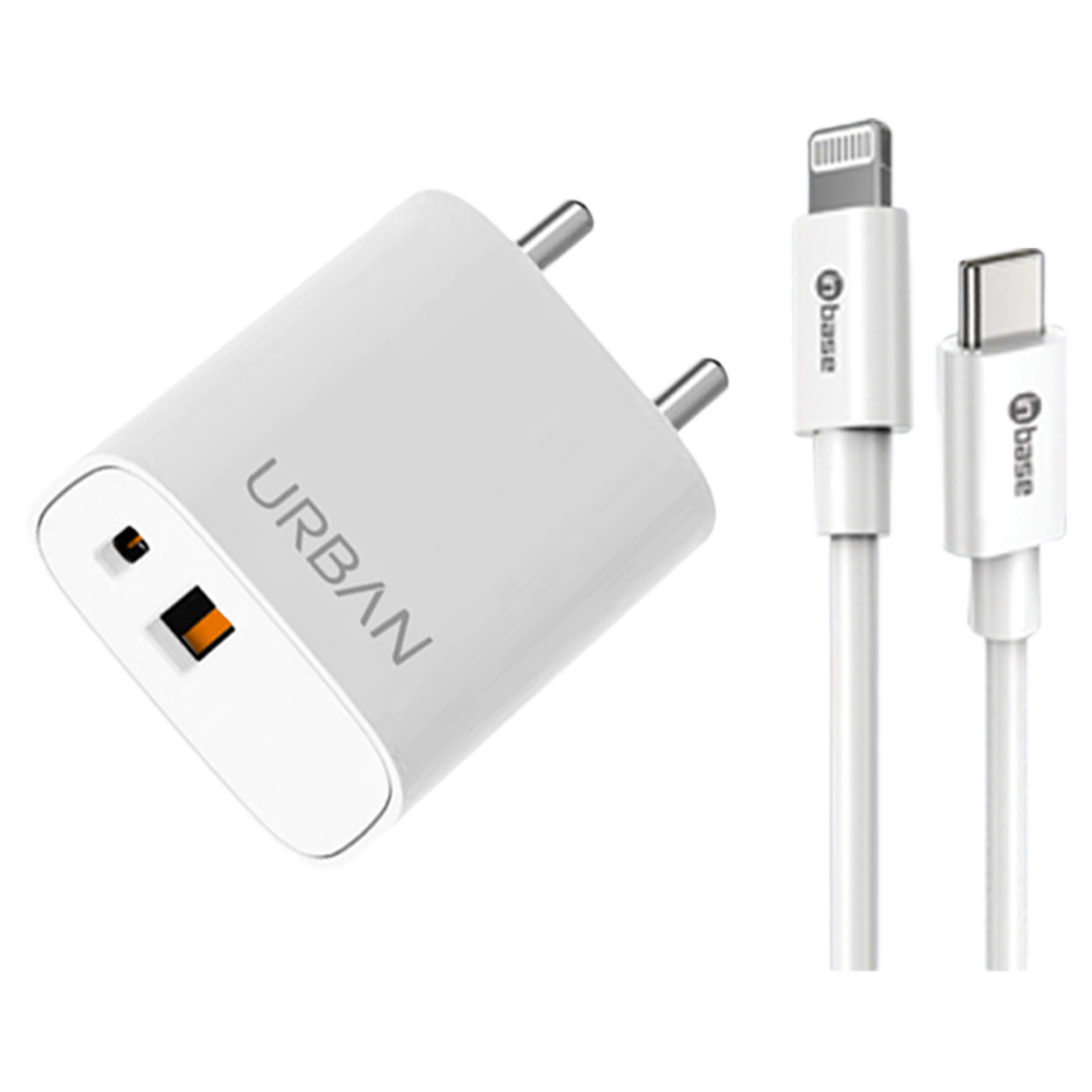 Inbase Urban Sprint 20 Watts 2-Port USB Type-C and PD + QC USB 3.0 Type-A Wall Charging Adapter with Cable (Quick Charging Technology, IB-2046, White)_1