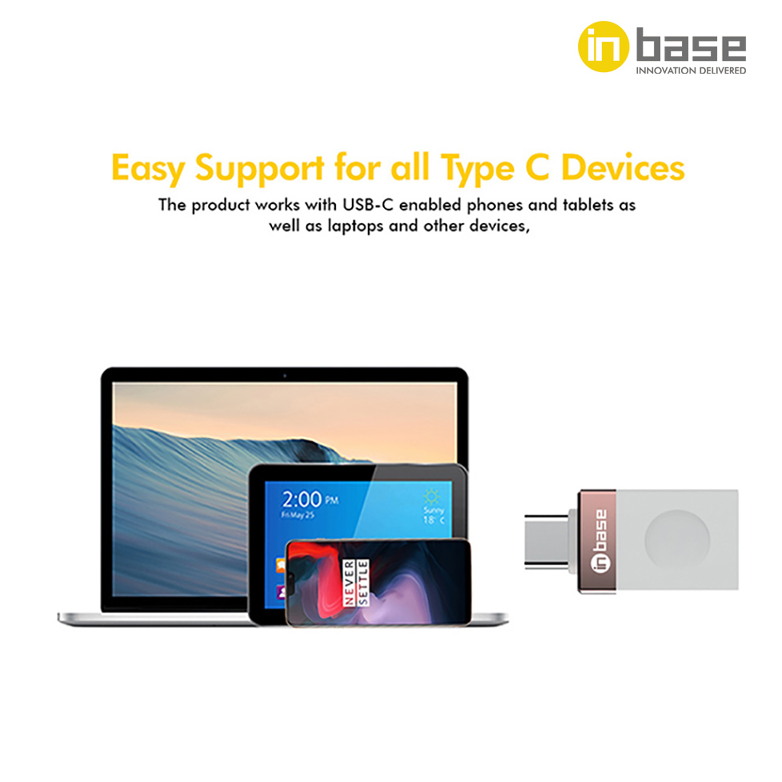 Inbase USB 3.1 Type-A to USB 3.1 Type-C Data Transfer OTG Connector (Safe and Durable, IB-2048, Silver)_2