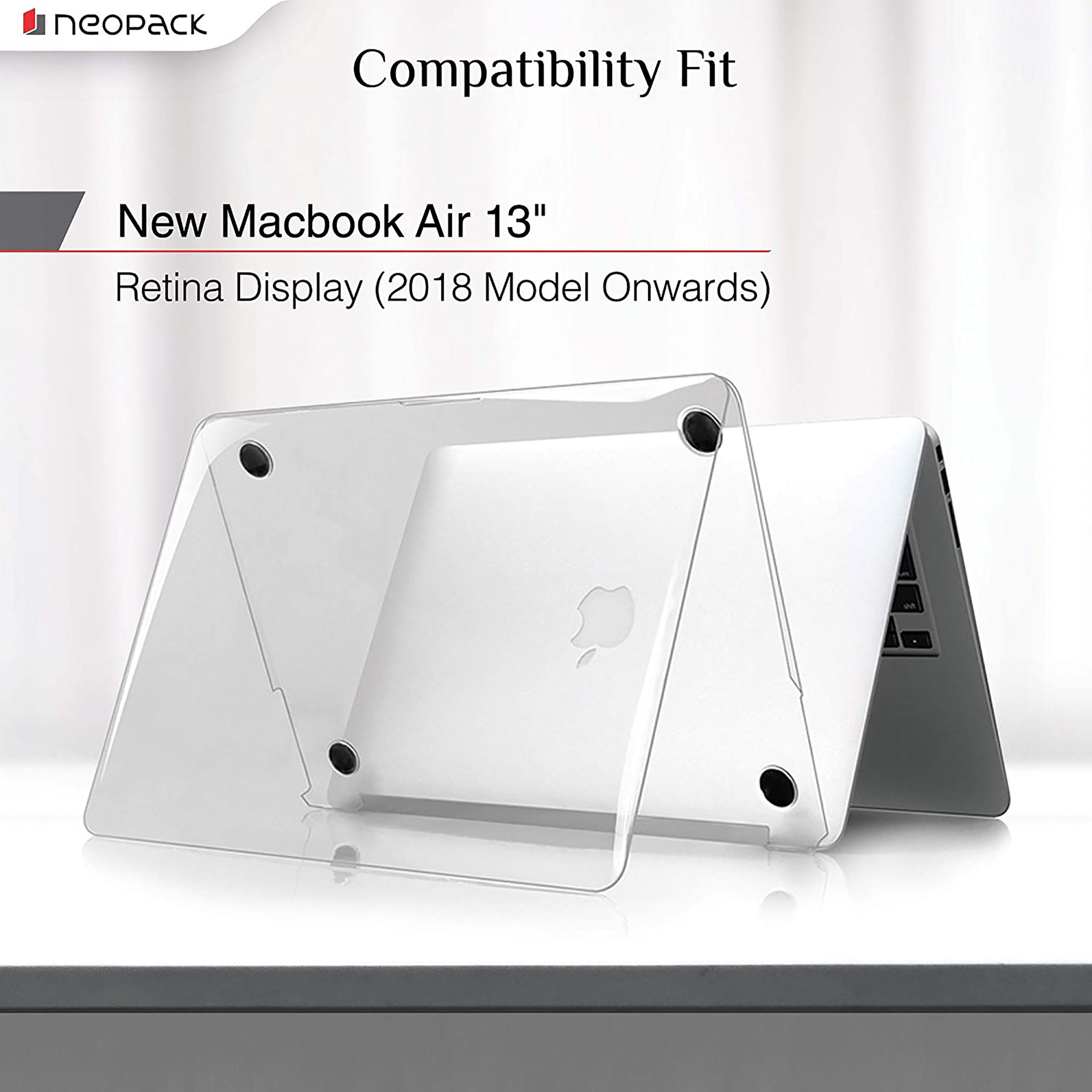 Neopack iShield Hardshell Plastic Back Case For MacBook Air 13 Inch (Silicone Keyboard Guard, 14CLNMA13, Clear)_3