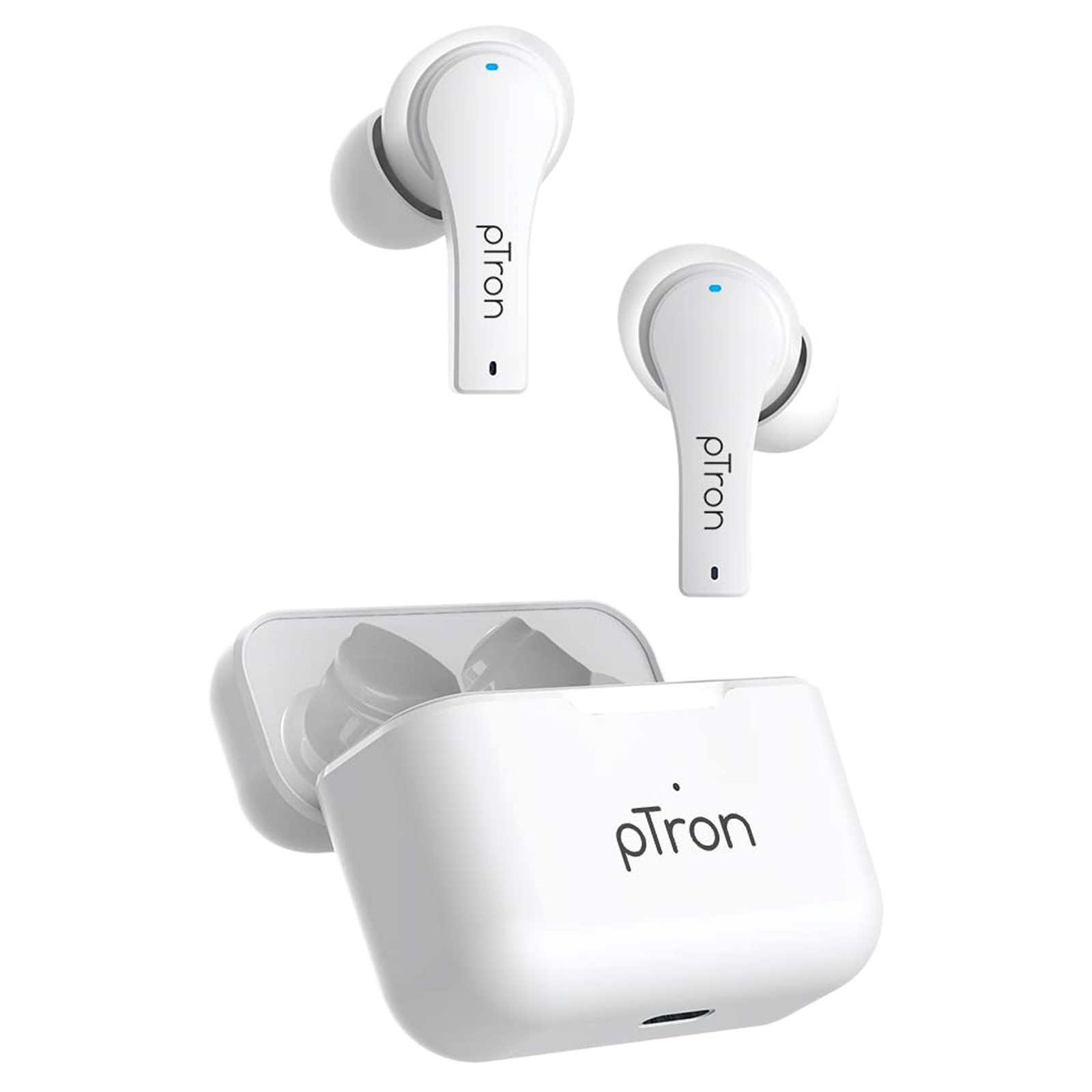 pTron Bassbuds Tango In-Ear Truly Wireless Earphone with Mic (Bluetooth 5.1, Environmental Noise Cancellation, White)_1