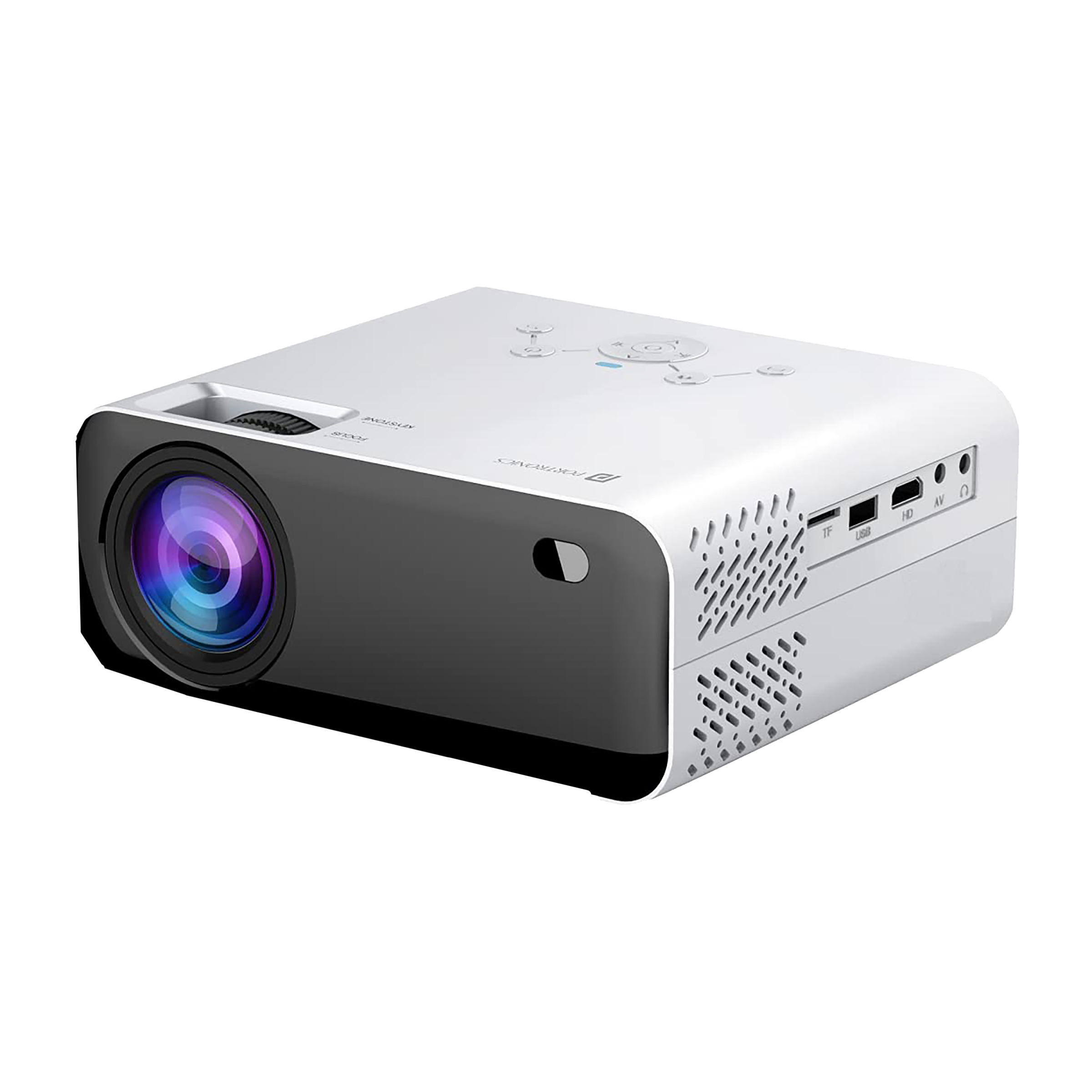 Portronics Beem 200 Plus Multimedia LED Full HD Projector (200 Lumens, WiFi + HDMI + VGA + USB + SD, Android/iOS Mirroring, POR-283, Black/White)_1