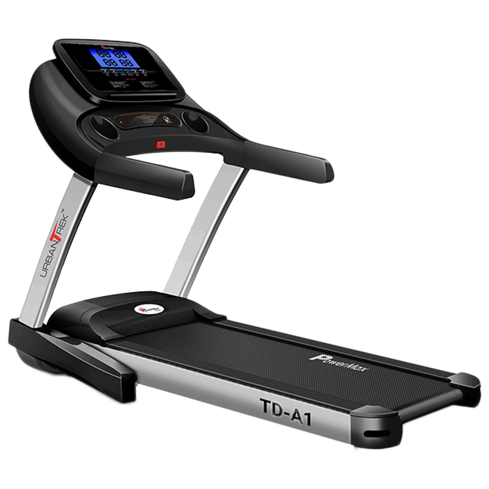 PowerMax UrbanTrek 2HP Foldable Motorized Treadmill (15 Level Auto Inclination, TD-A1, Black)_1