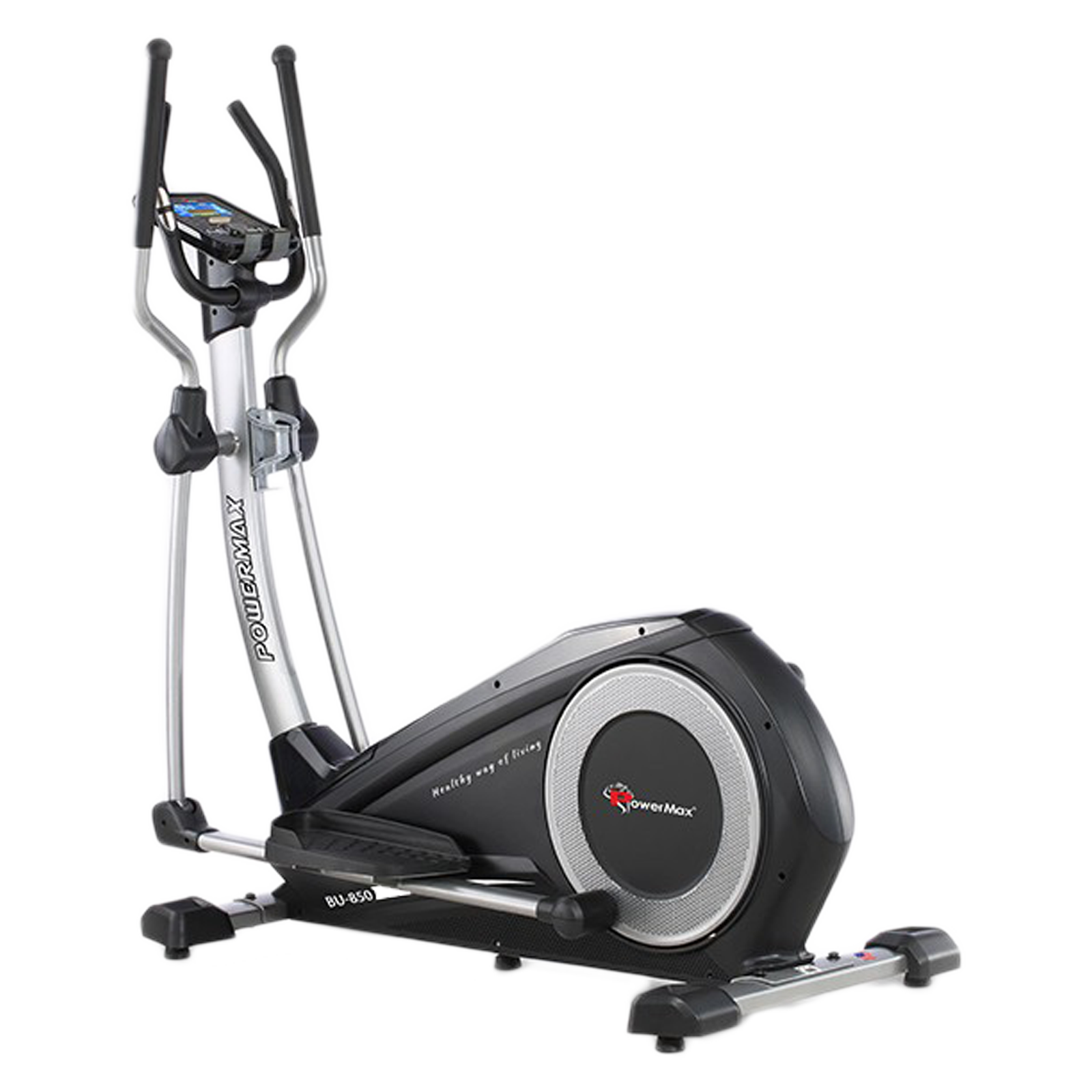 PowerMax Elliptical Cross Trainer Fitness Cycle with Hand Pulse (32 Level Magnetic Resistance, EH-850, Black)_1