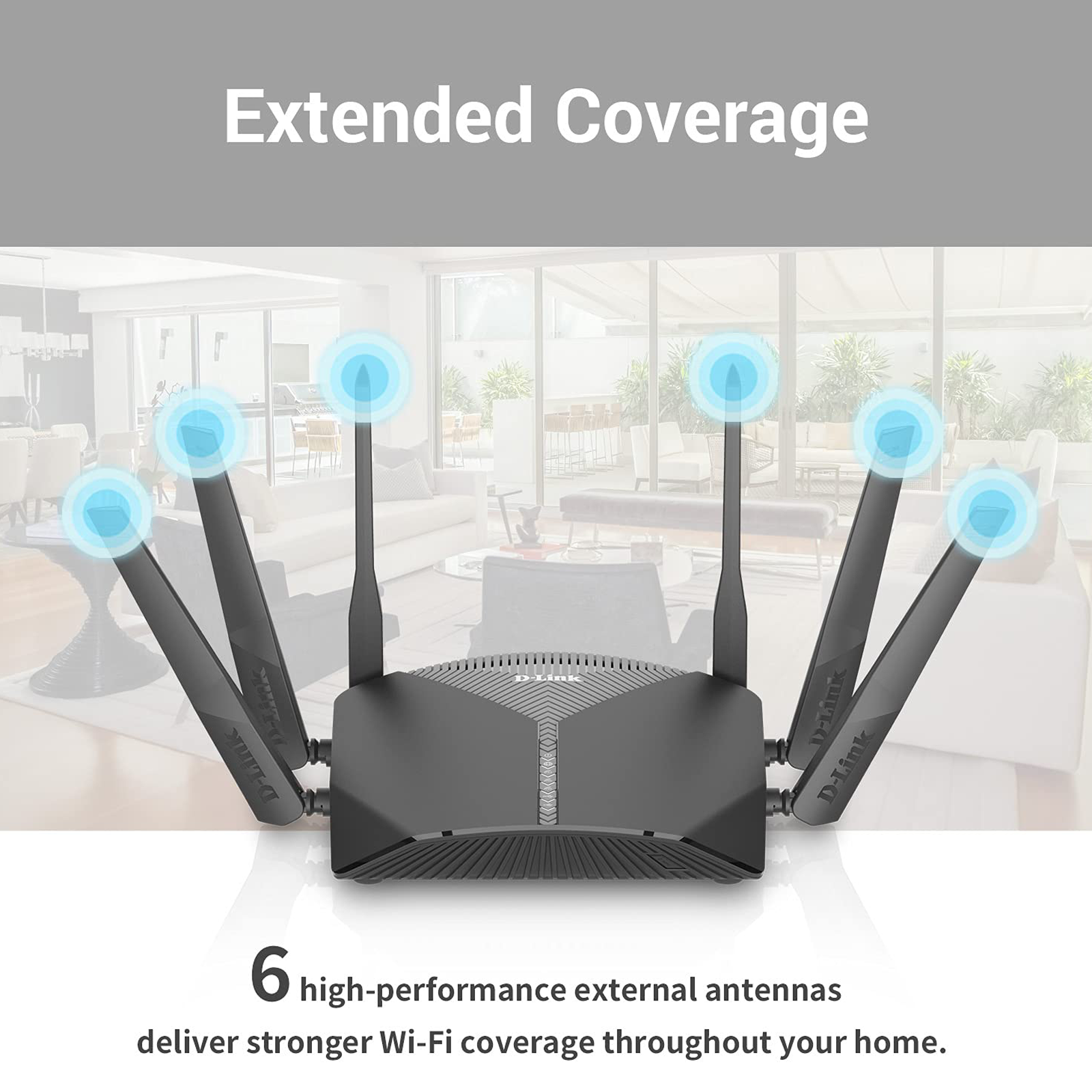 D-Link AC3000 Triple Band 3000 Mbps WiFi Router (6 Antennas, 4 LAN Ports, Automatic Firmware Update with WPA and WPA2-PSK  Encryption, DIR-3040, Black)_4