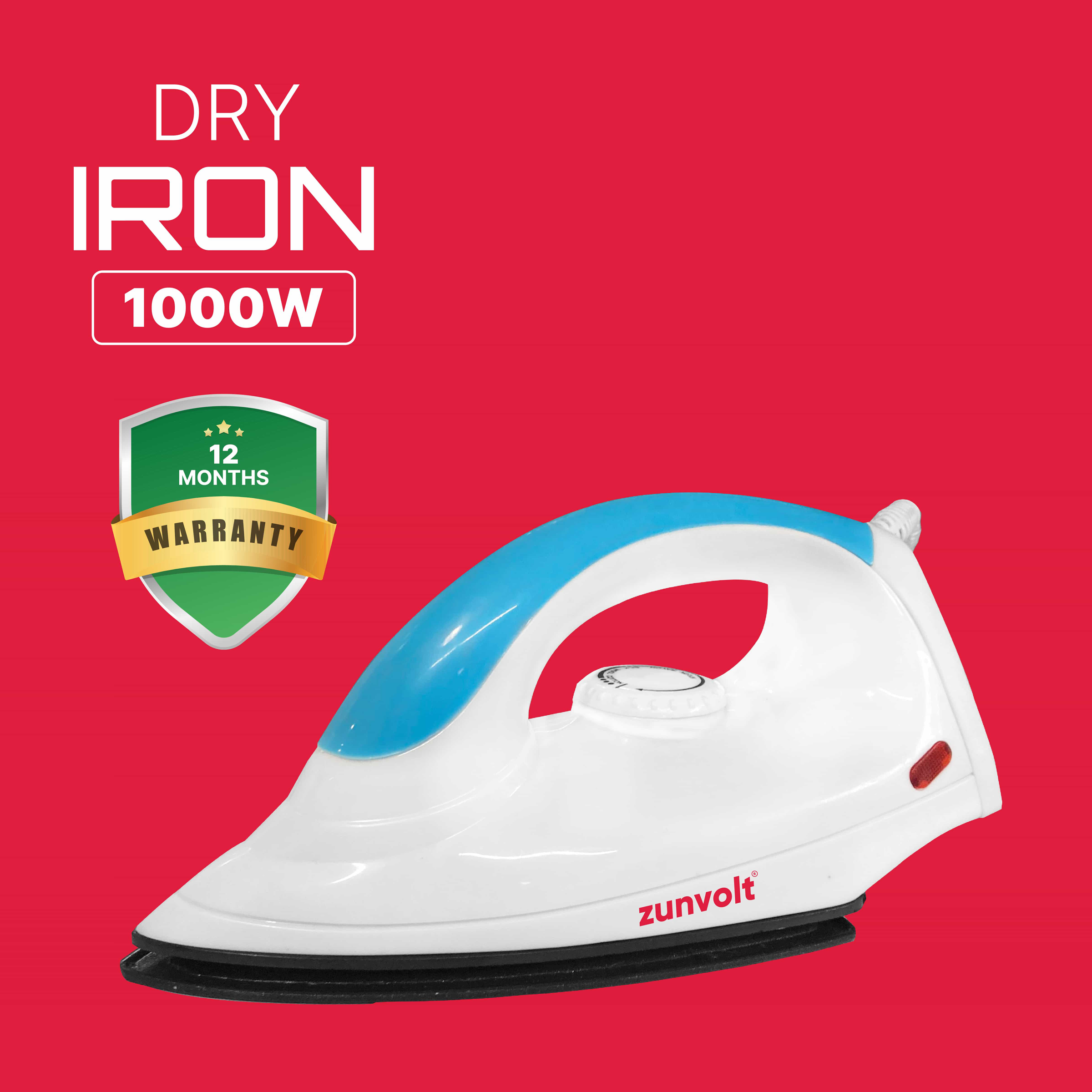 Zunpulse ZunVolt 1000 Watts Dry Iron (Auto Temperature Control, Blue)_3