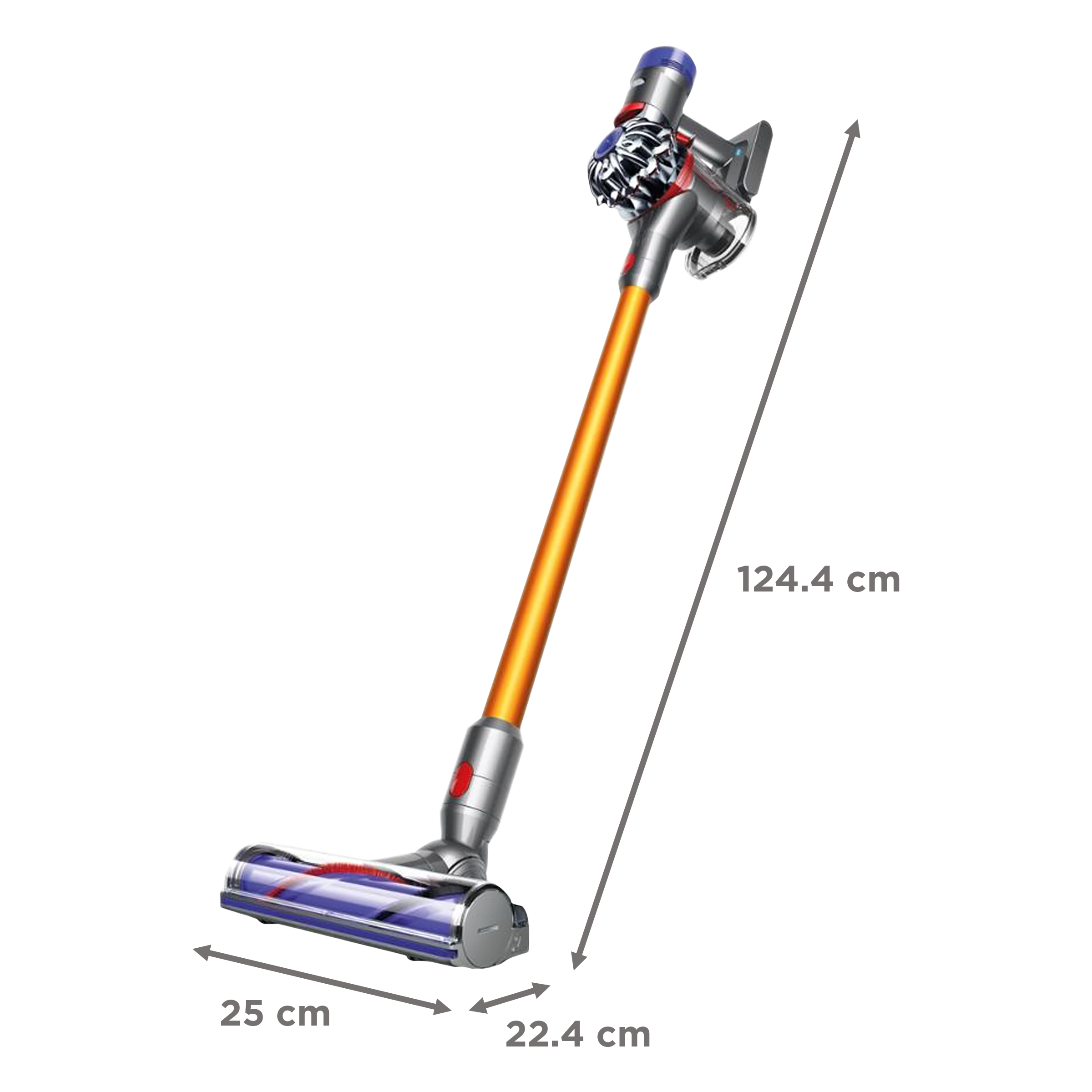 dyson V8 Absolute 115 Air Watts Cordless Vacuum Cleaner (0.54 Liter Tank,  381353-01, Nickel/Yellow)