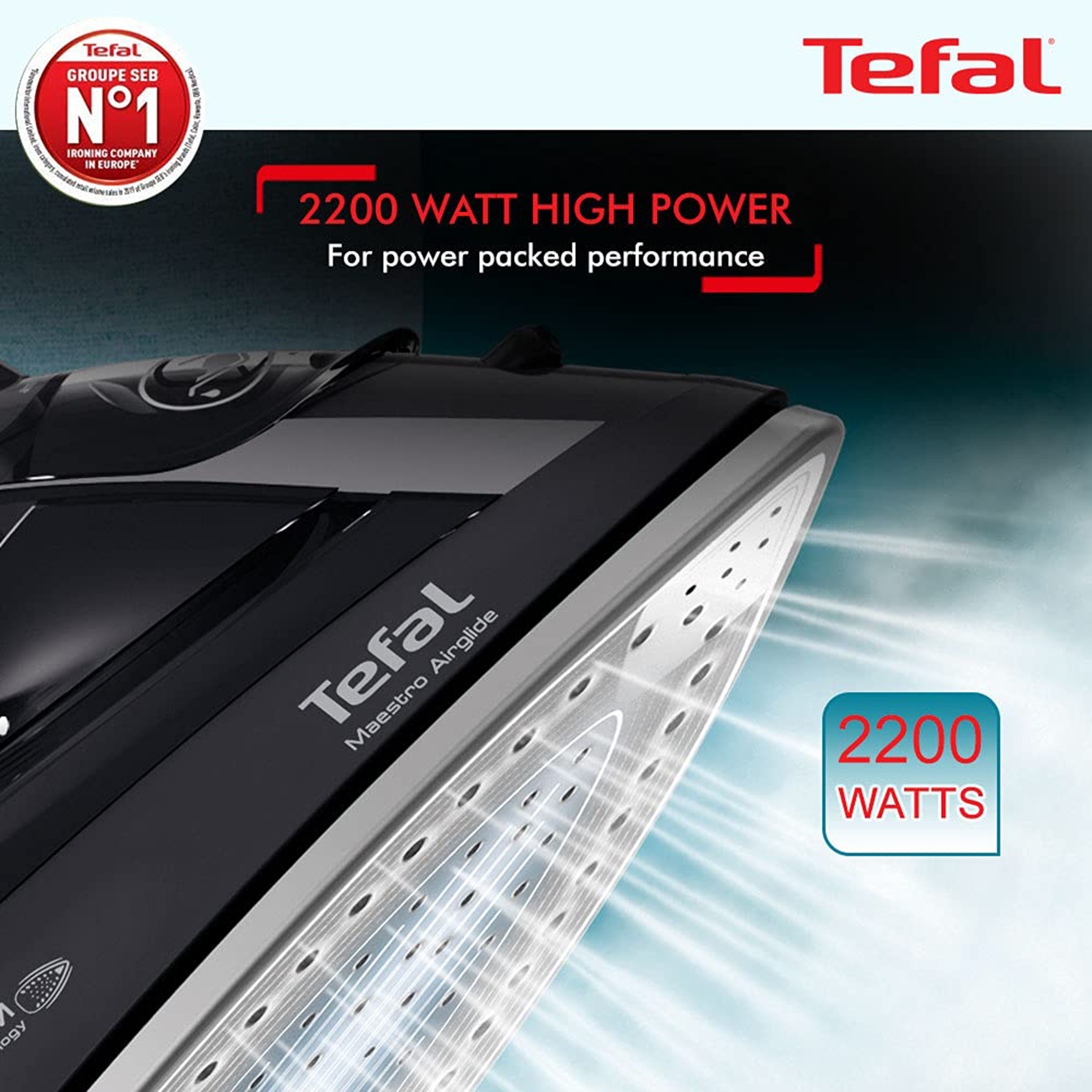 tefal maestro airglide steam iron 2200w