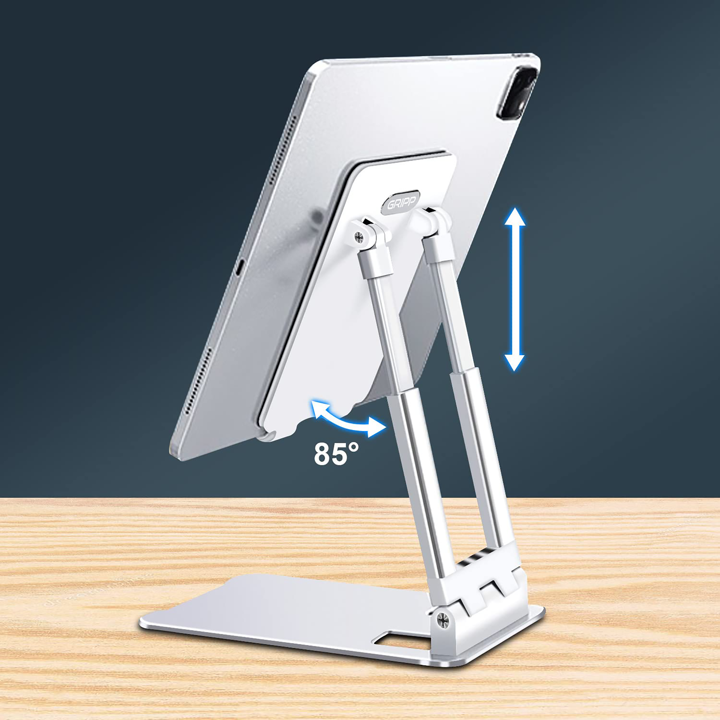 Gripp Trivot Universal Stand Holder For Mobiles/Tablet (Multi-Angle Adjustable, GR-TVOT-WHT, White)_2