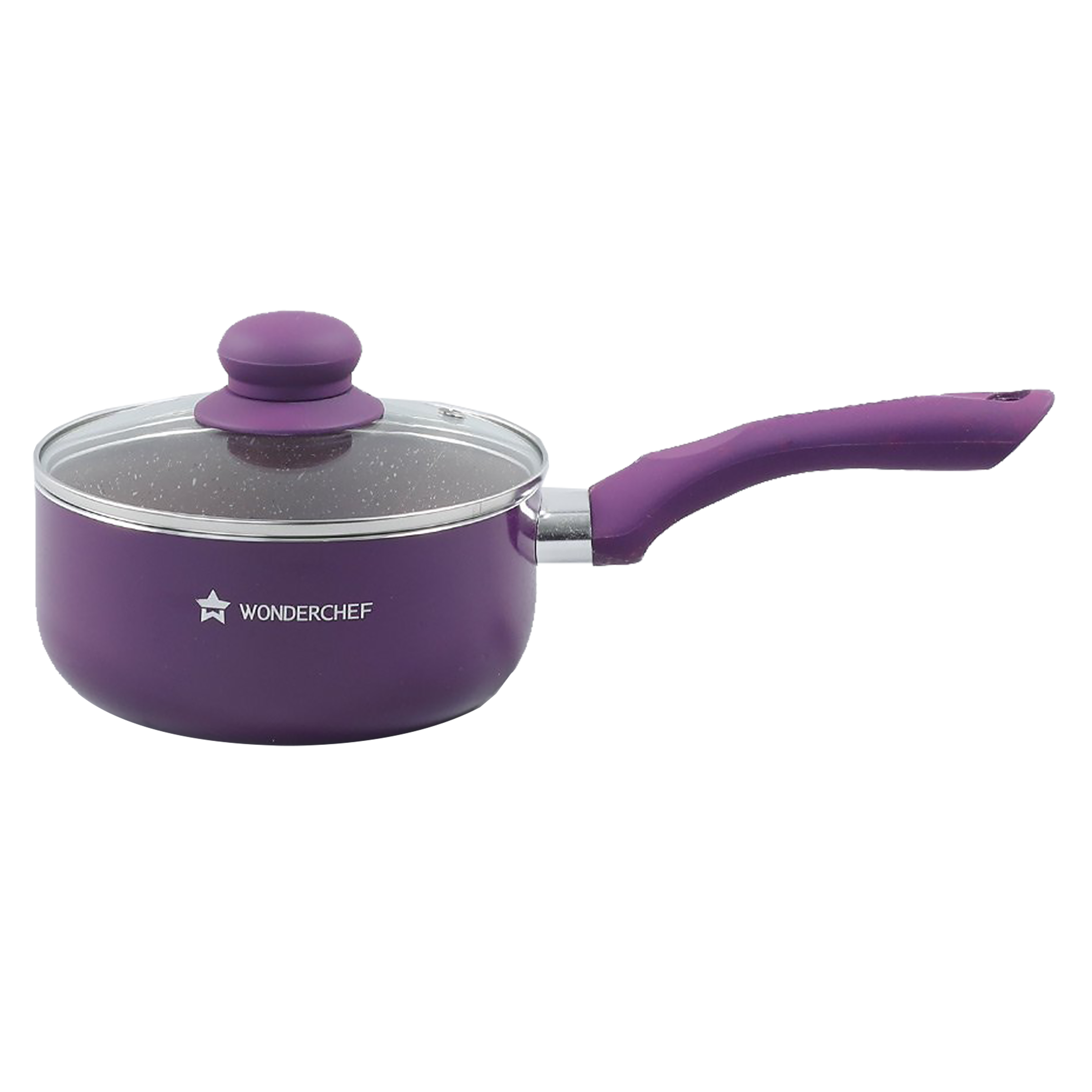 Wonderchef Royal Velvet Sauce Pan with Lid (Non-Stick Coating, 63152948, Purple)_1