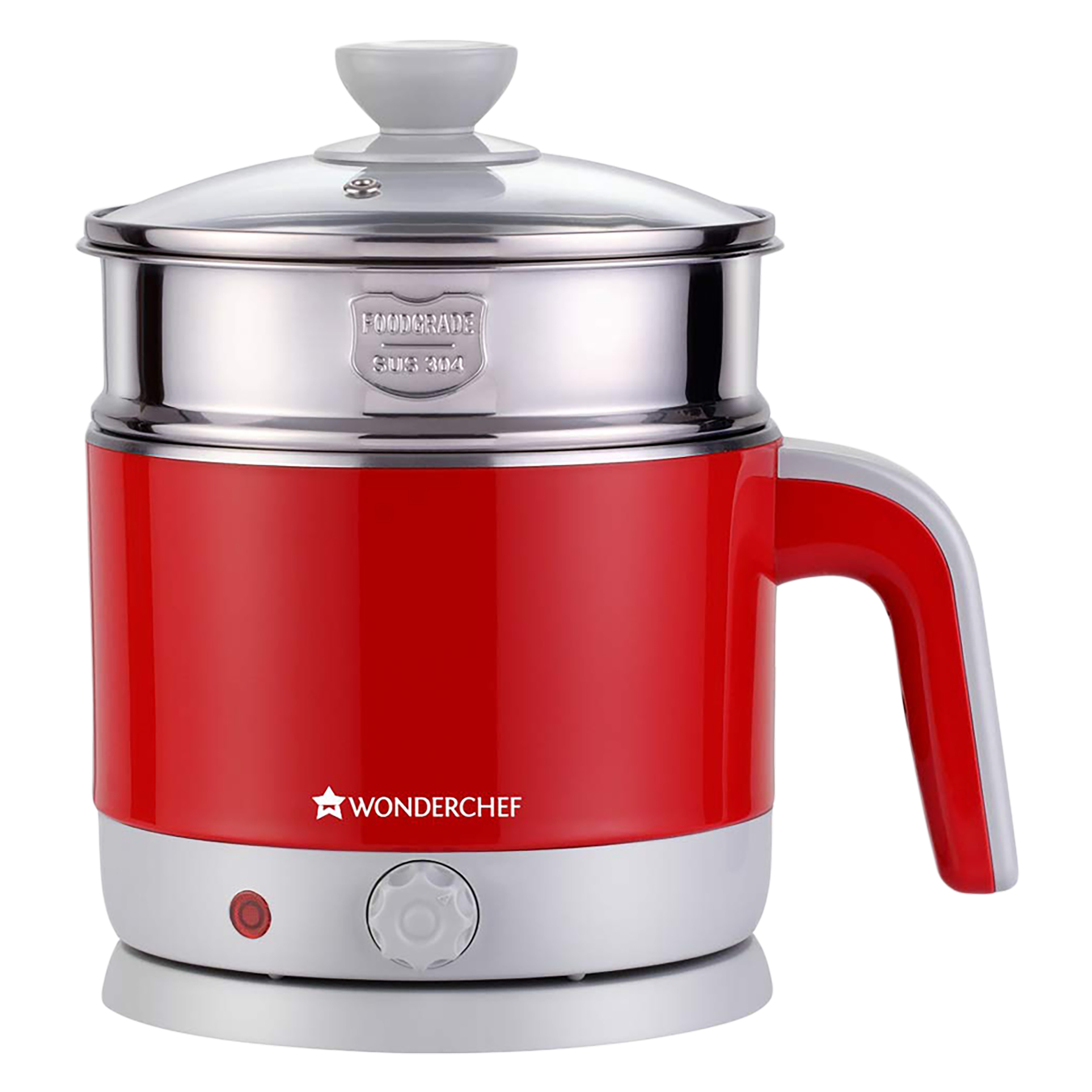 Wonderchef Luxe Multicook 1.2 Litres 1000 Watts Electric Kettle (Detachable Base, Power On and Ready Indicator, 63152931, Red)_1