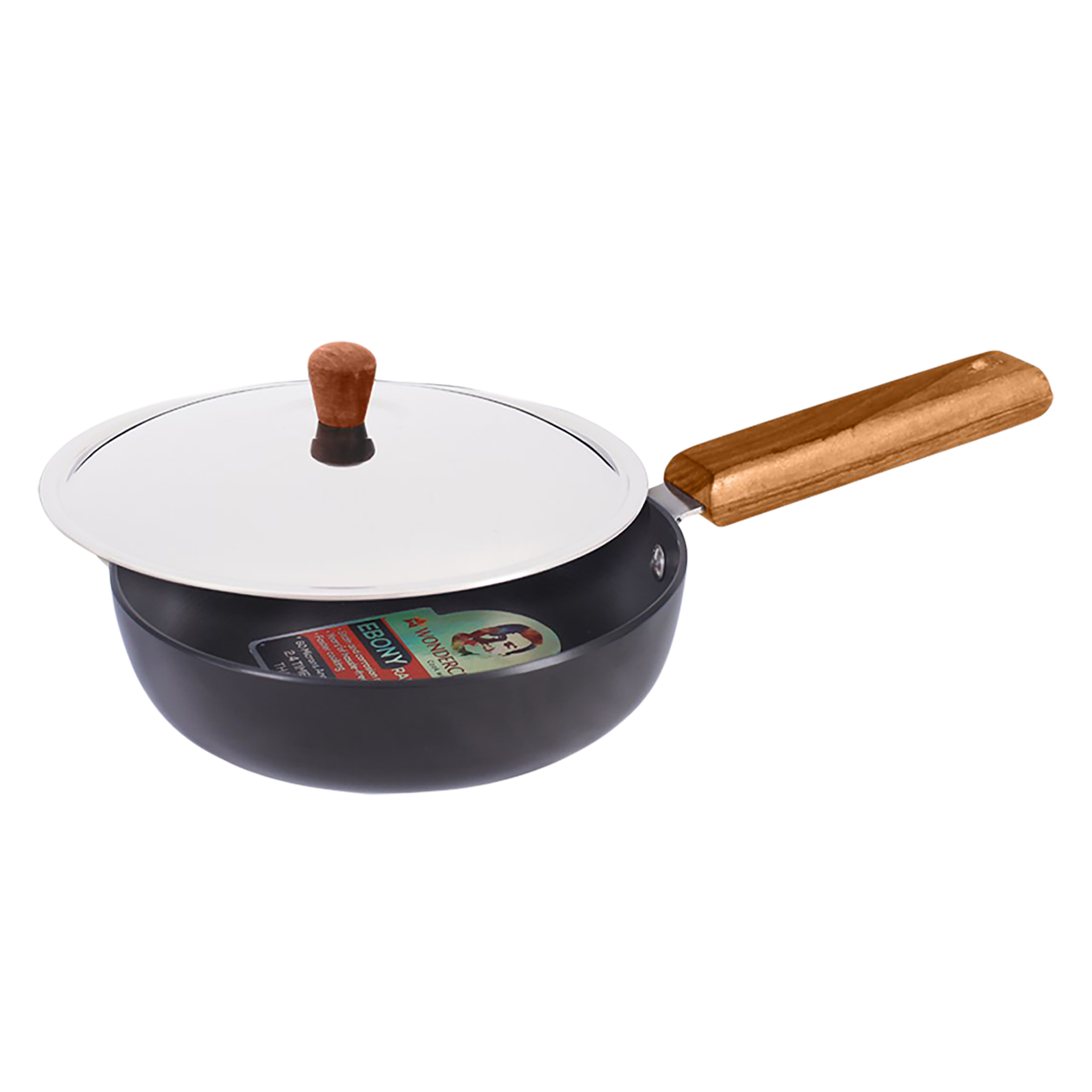 Wonderchef Ebony Frying Pan with Lid (Hard Anodized Aluminium, 63153114, Black)_1