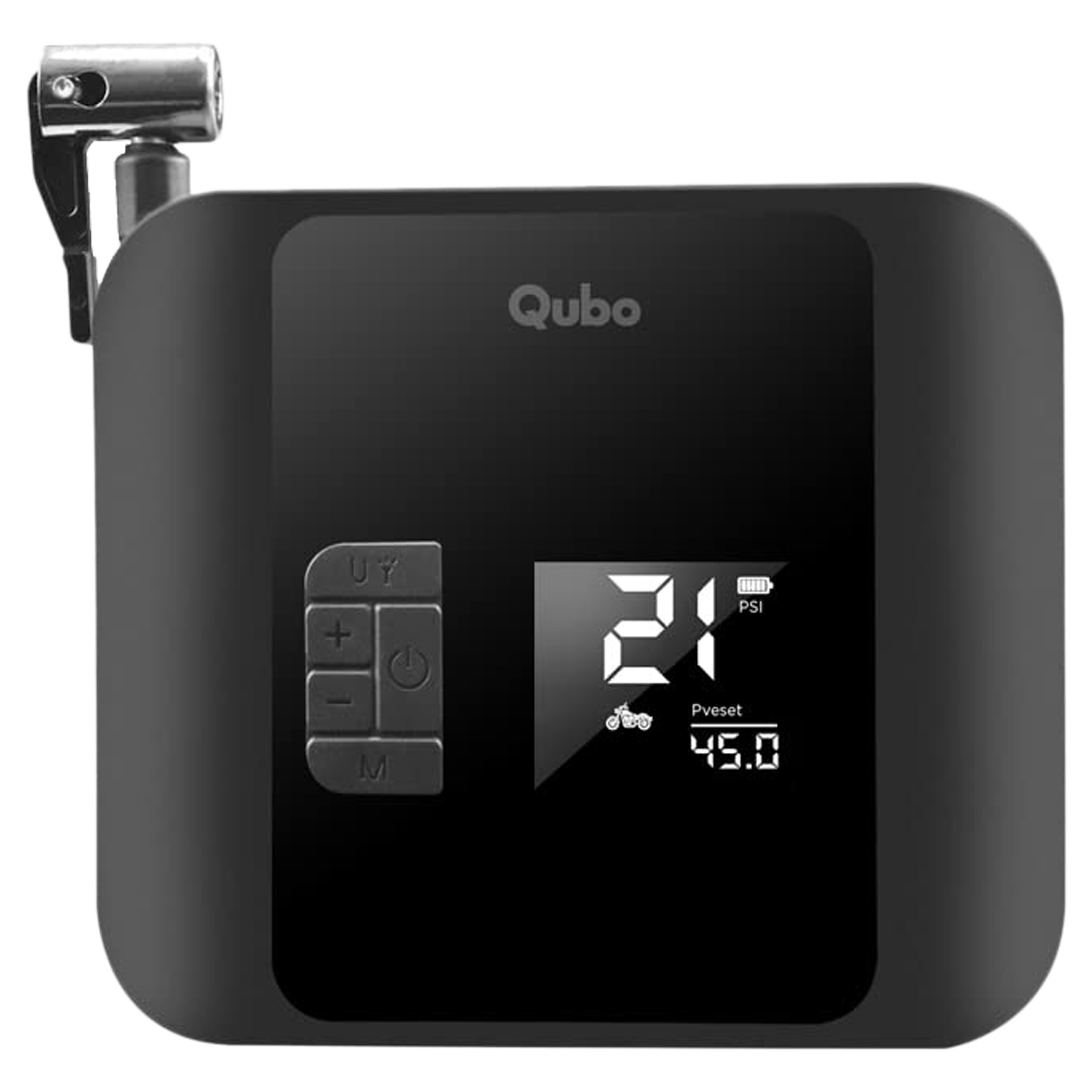 Qubo Smart Pro 150 psi Tyre Inflator for Cars & Bikes (5 Air Fill Mode, HIA02BL001, Black)
