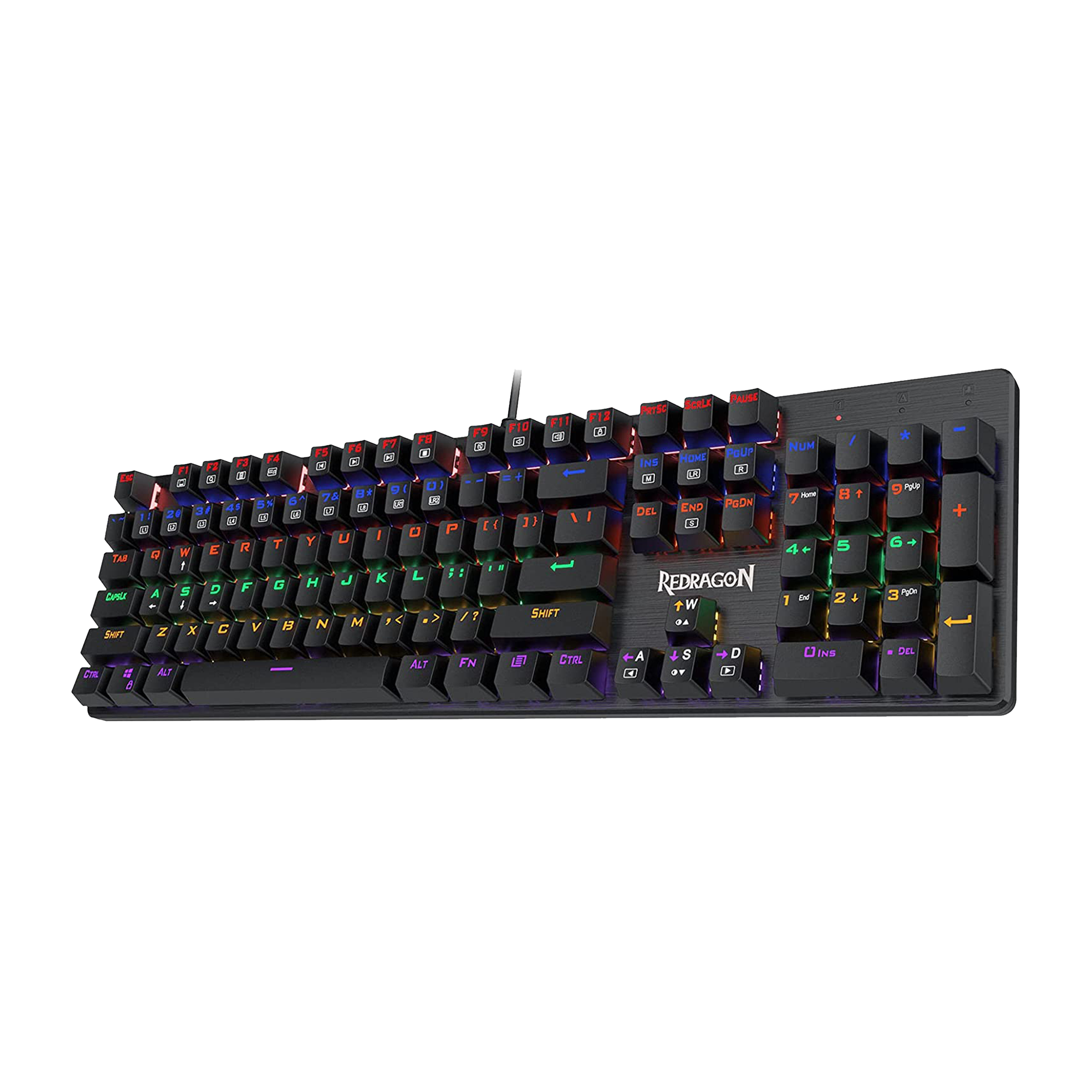 Redragon Valheim K608 Wired Gaming Keyboard (RGB Backlight Blue Switch, White)_1
