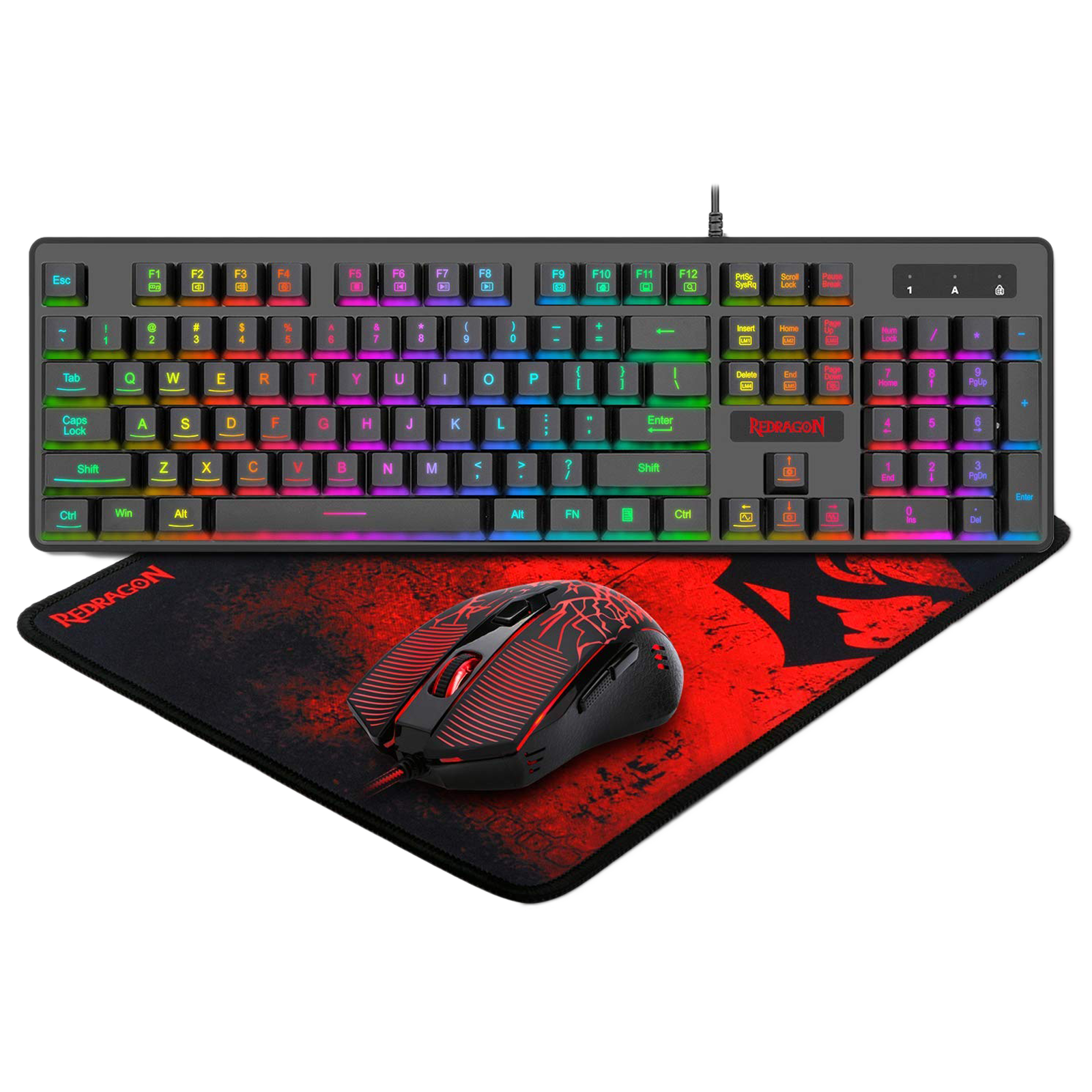 Redragon S107 3 IN 1 Wired Gaming Keyboard & Mouse Combo (Backlit Technology, Black)_1