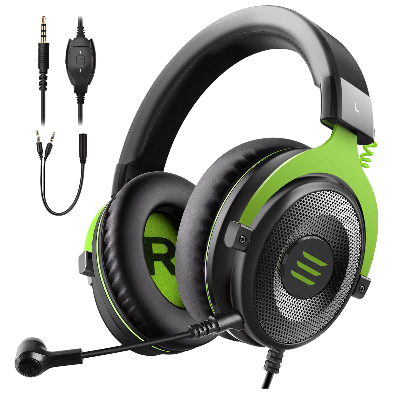 EKSA E900 Over-Ear Wired Gaming Headset with Mic (Stereo Sound, Green)_1