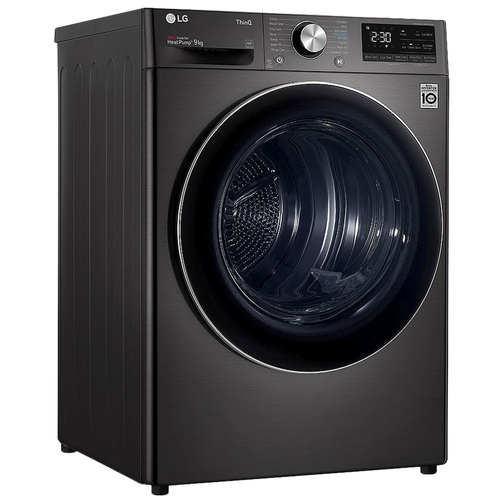 LG 9 kg 5 Star Inverter Fully Automatic Front Load Dryer (DHV09SWB, Wi-Fi Support, Black)_2