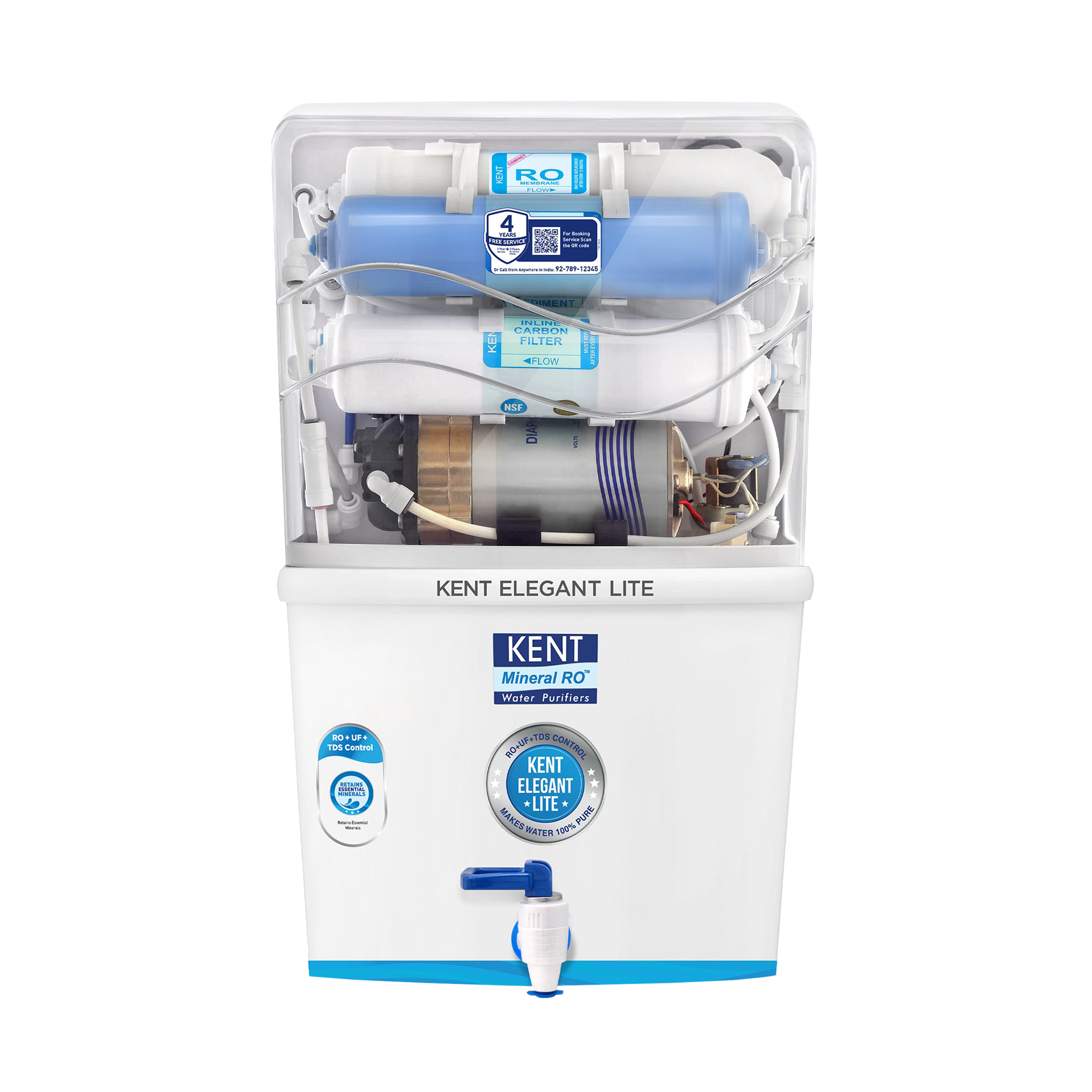 Kent Elegant Lite RO+UF+TDS Electrical Water Purifier (Multiple Purification Process, 11120, White)_1