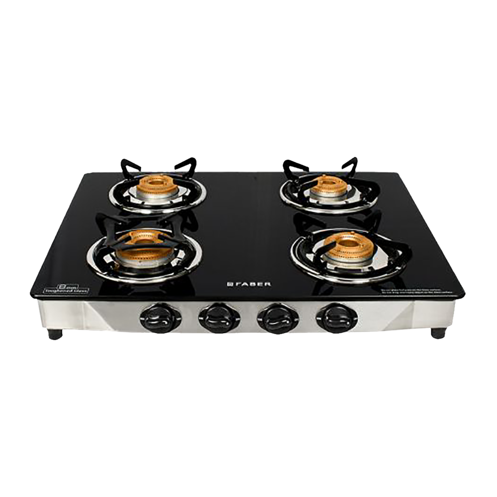 Buy Faber Jumbo 4BB SS Toughened Glass Top 4 Burner Manual Gas Stove ...