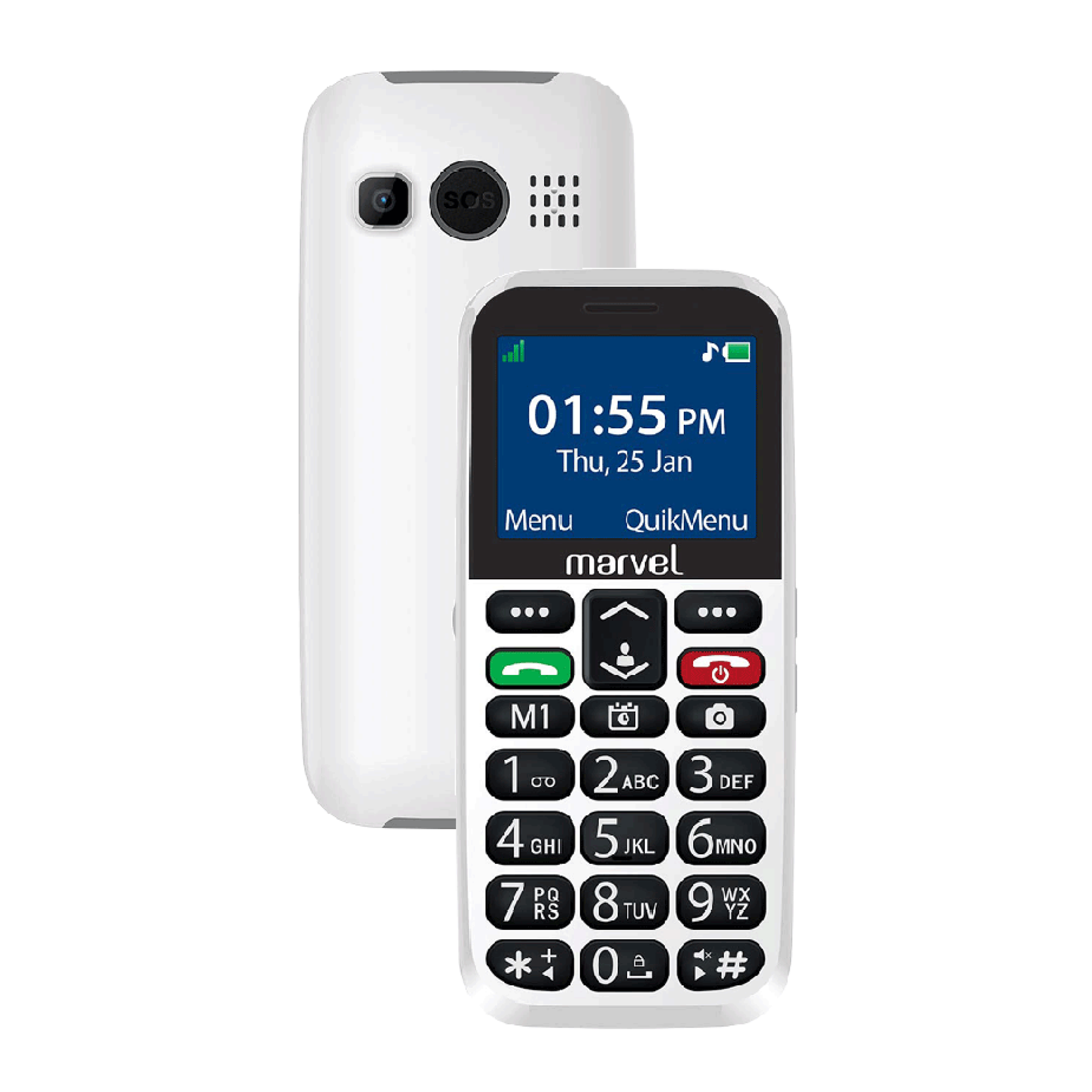 Easyfone Marvel B1809 (32MB, Dual SIM, Rear Camera, White)