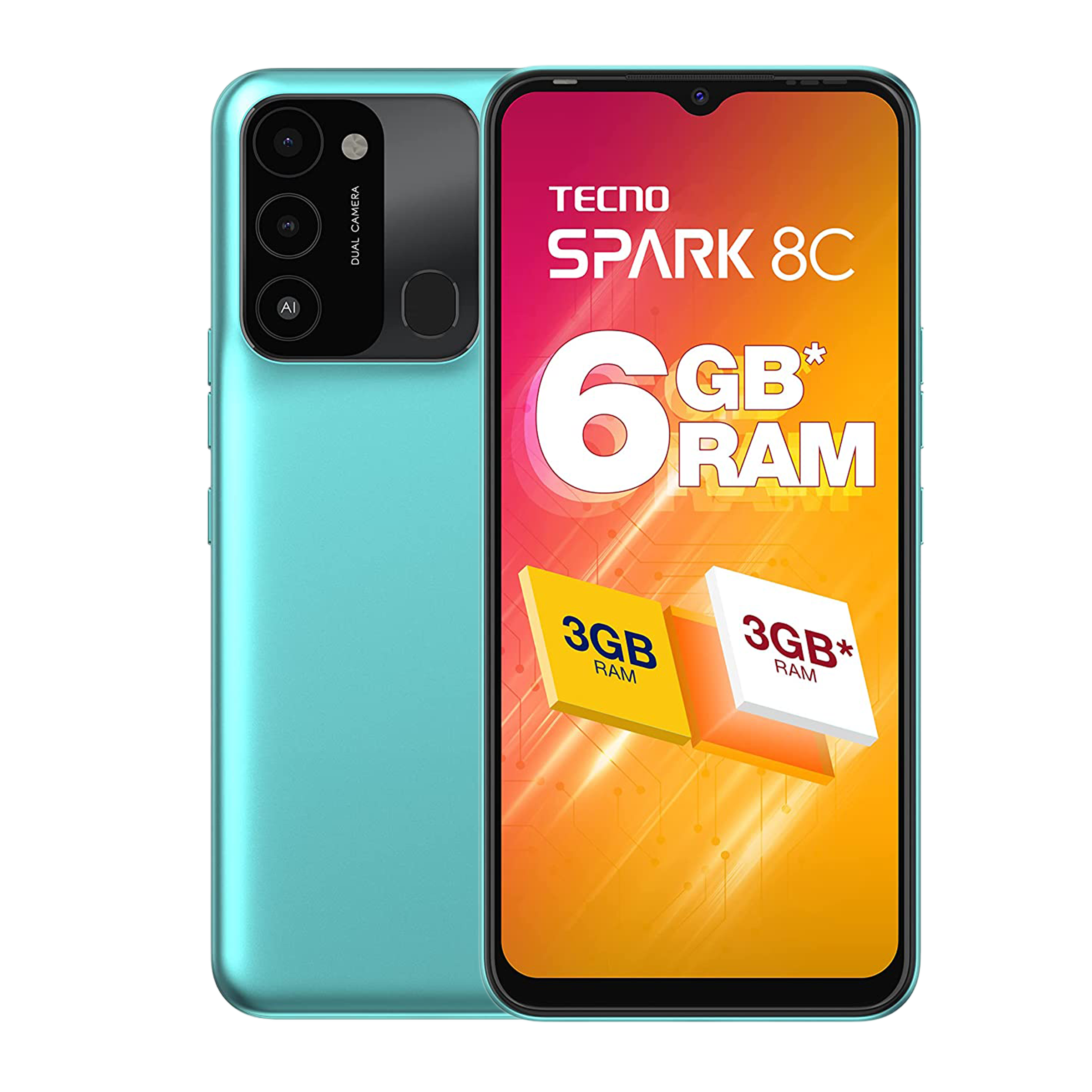 

Tecno Spark 8C (4GB RAM, 64GB, Turquoise Cyan), No color