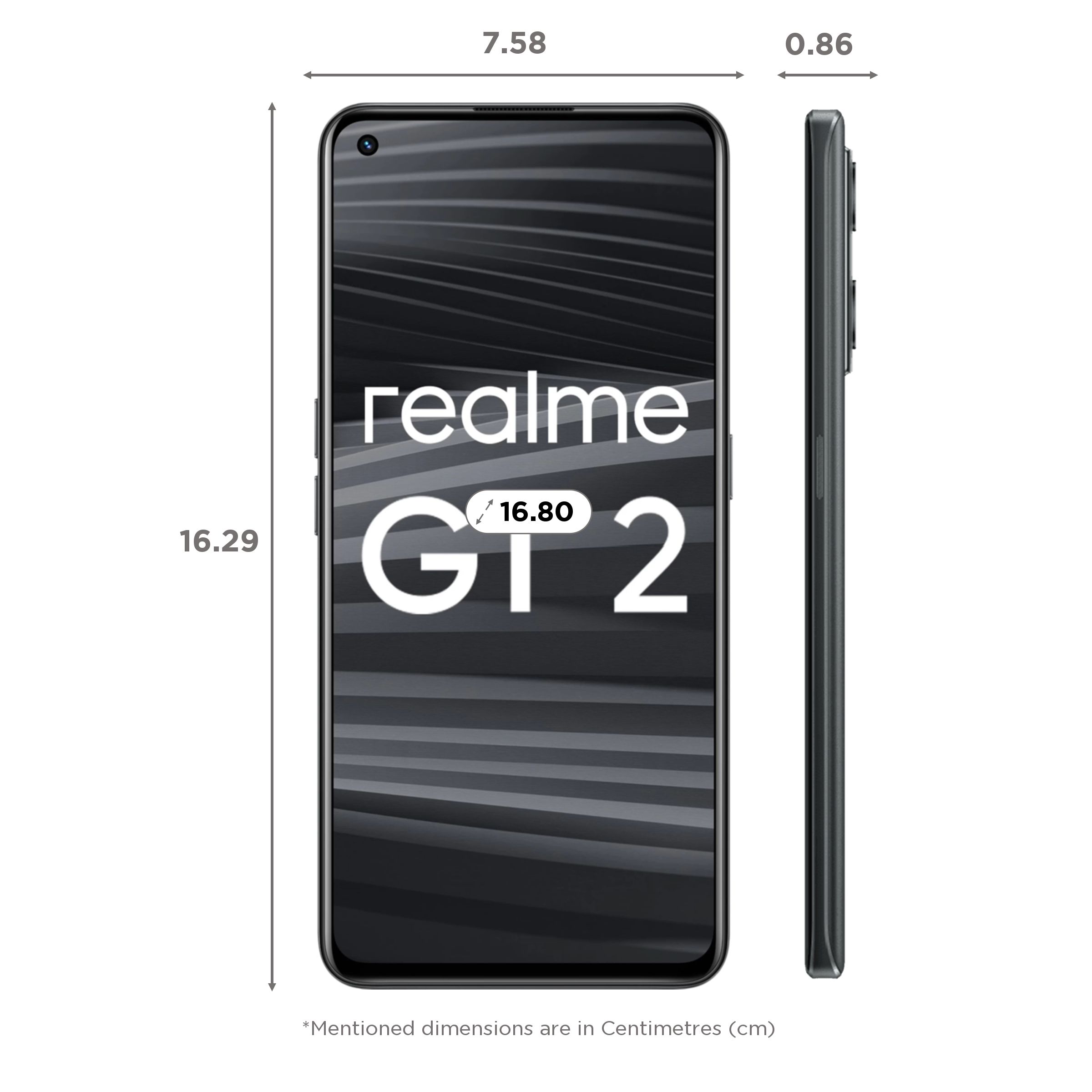 realme gt 2 dimensions