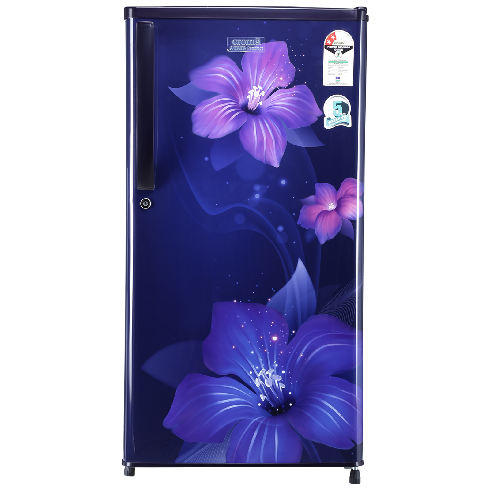 Croma 190 Litres 2 Star Direct Cool Single Door Refrigerator with Antifungal Door Gasket (CRLRFC404sD190, Sharon Blue Floral Pattern)