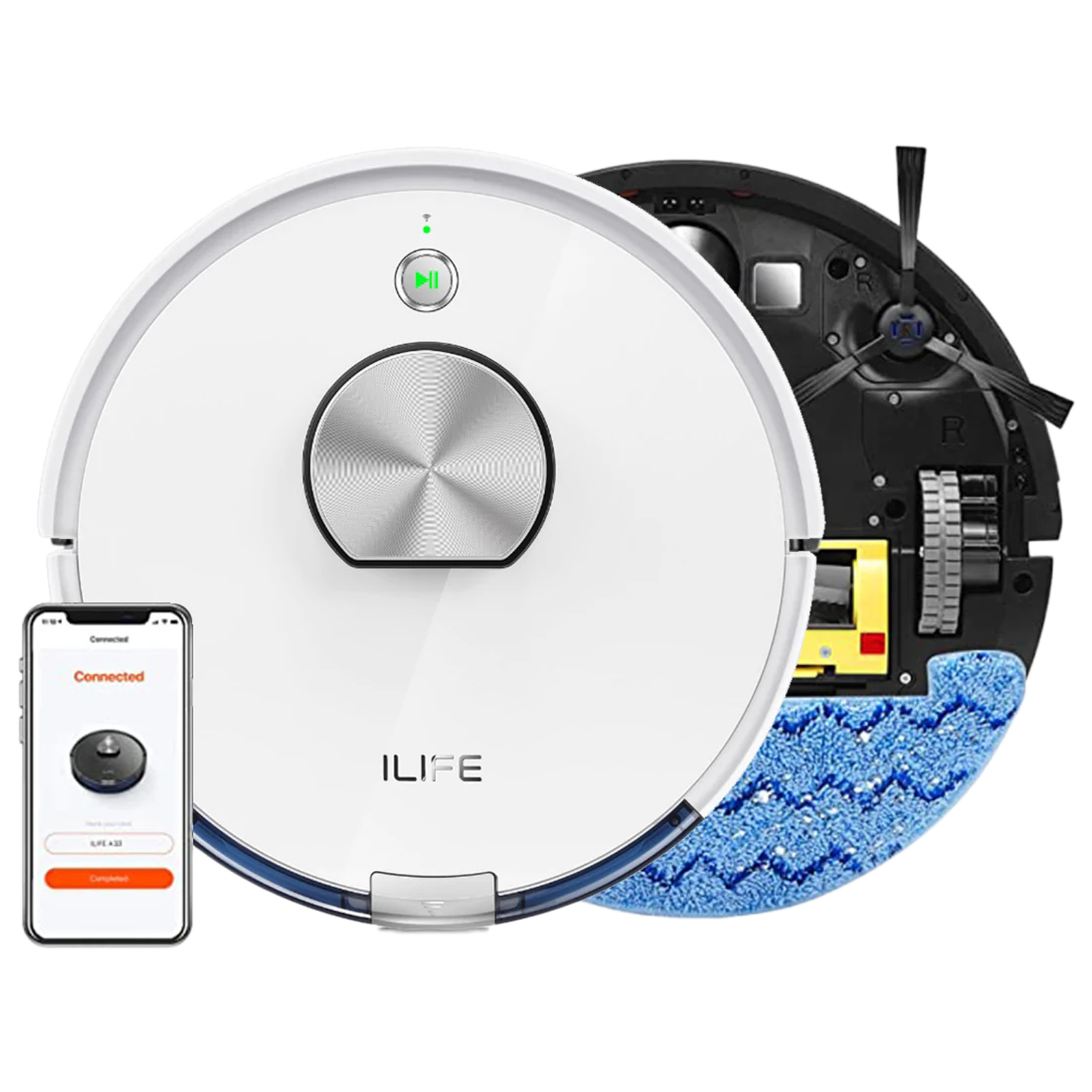 ILIFE L100 22 Watts Robotic Vacuum Cleaner (0.45 Litres, 03-A0IB-MX0P, White)