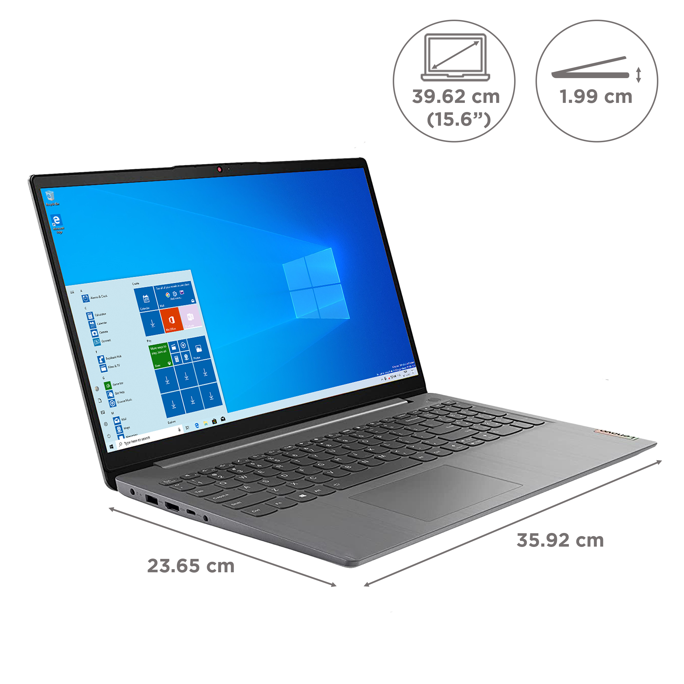 Lenovo IdeaPad 3 15ITL6 Intel Core i3 11th Gen (15.6 inch, 8GB, 256GB, Windows 10, MS Office 2019, Intel UHD Graphics, FHD IPS Display, Arctic Grey, 82H800U2IN)_2
