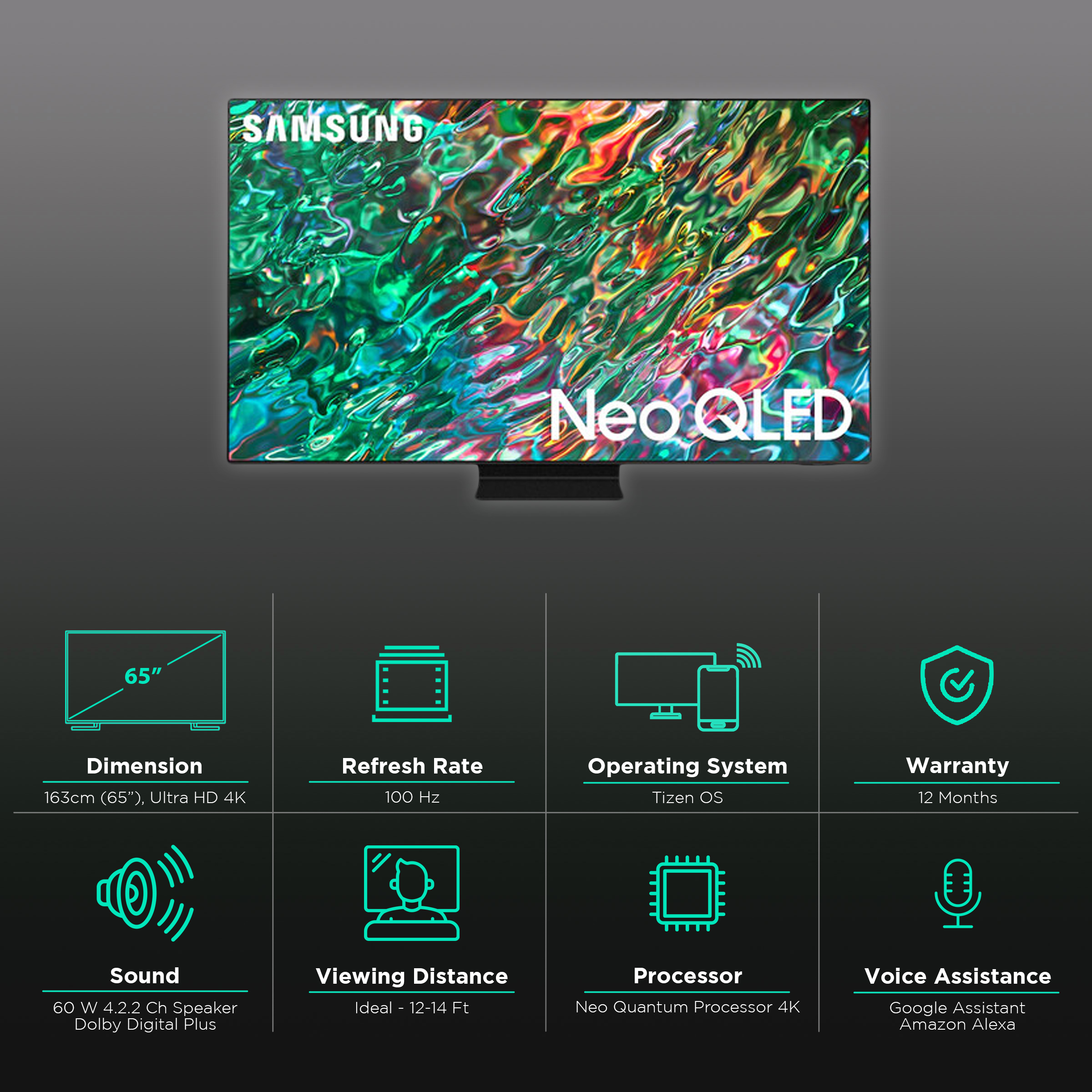 SAMSUNG Series 9 163 cm (65 inch) QLED 4K Ultra HD Tizen TV with Alexa Compatibility_3