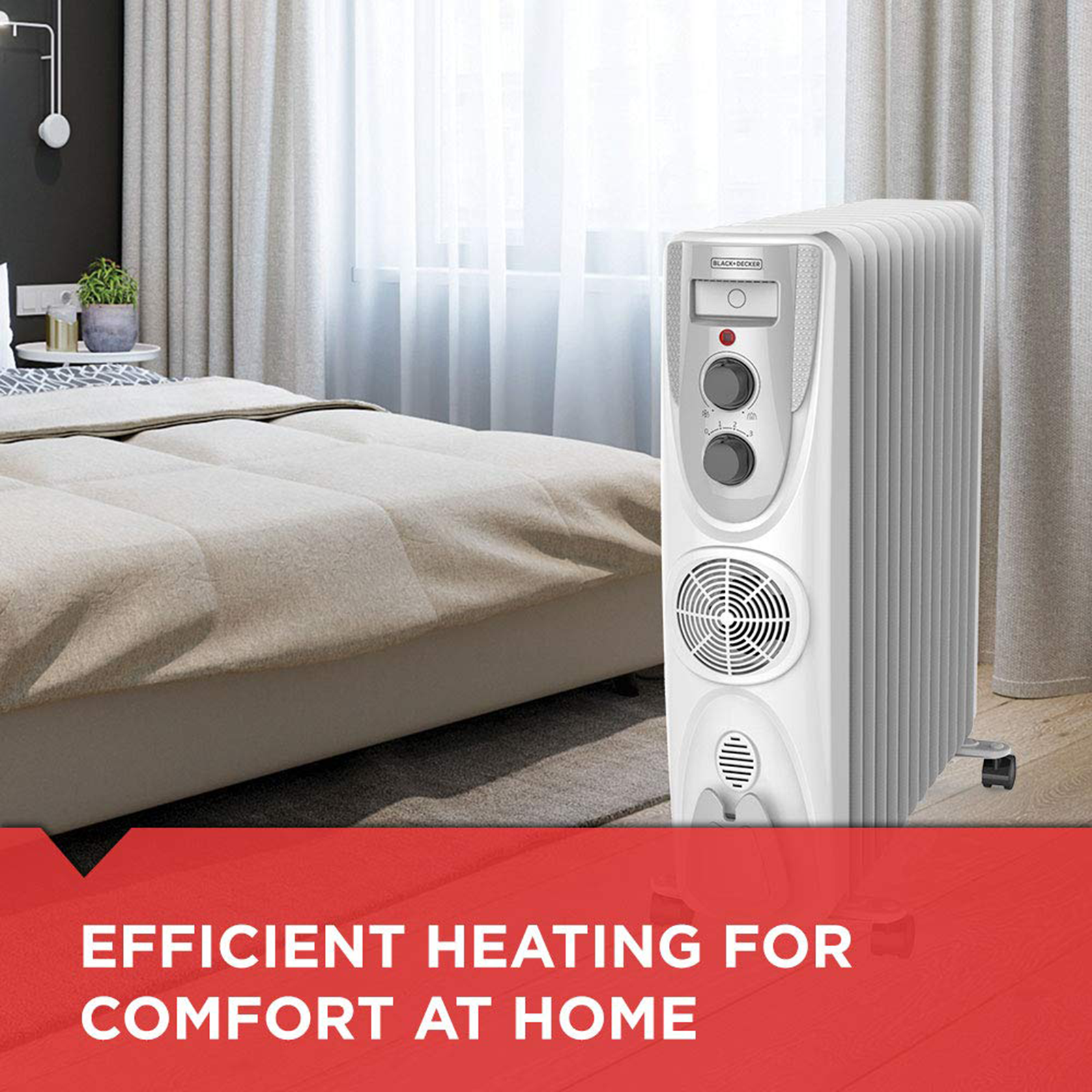Black+Decker 2500 Watts Oil Filled Room Heater (Adjustable Thermostat, BXRA0901IN, White)_3